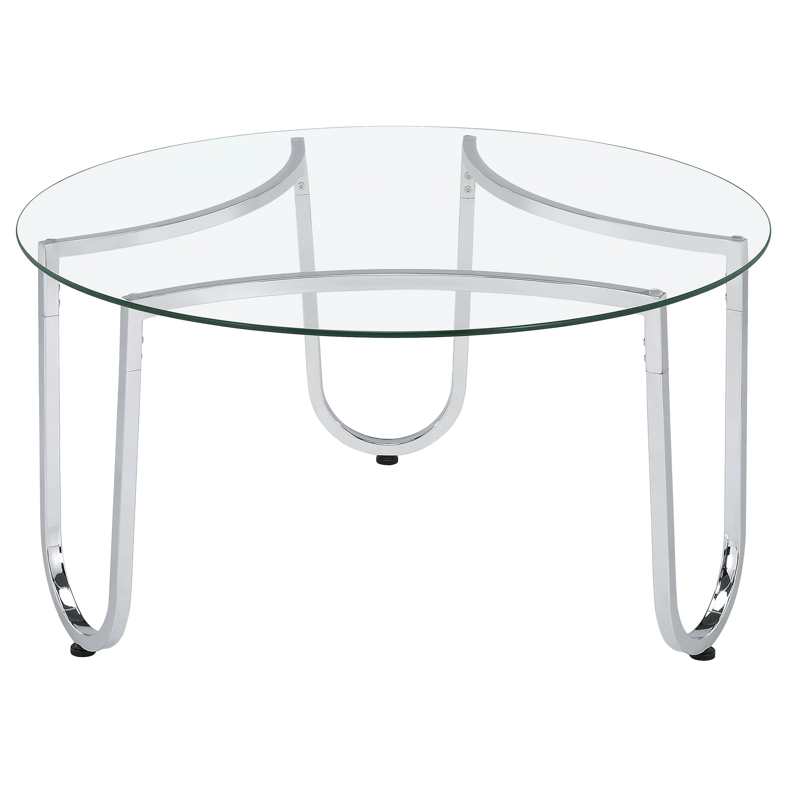 Beller 2-Piece Round Tempered Glass Top Coffee Table Set - Image 10