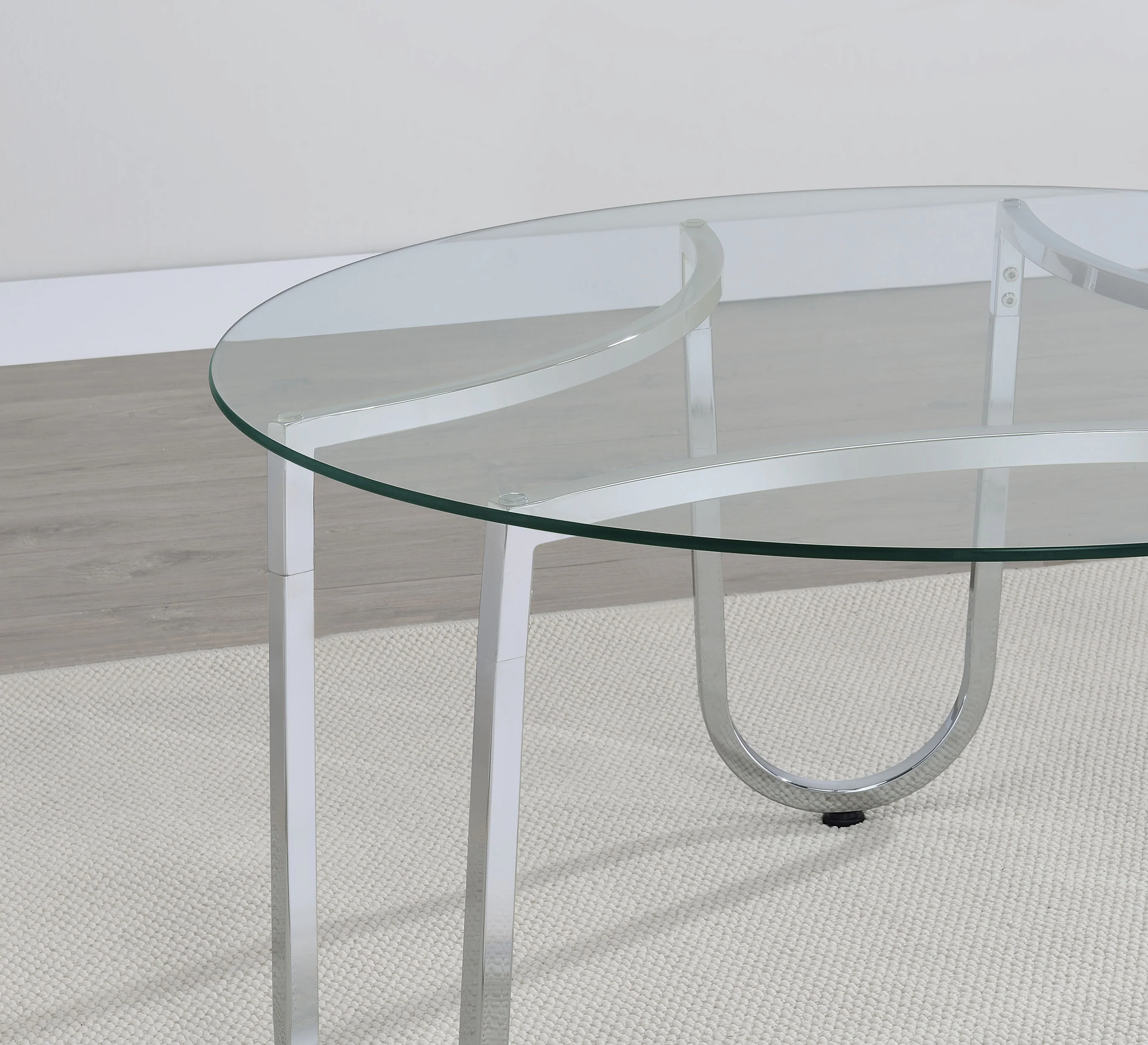 Beller 2-Piece Round Tempered Glass Top Coffee Table Set - Image 11