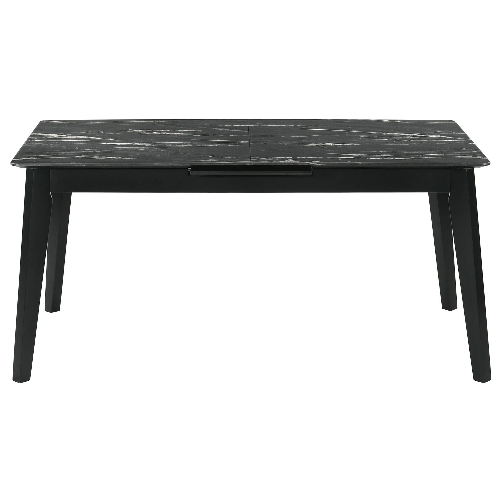Bellingham - Dining Table With Self Storing Extension Leaf - Black Marble-Look Sintered Stone - Image 8