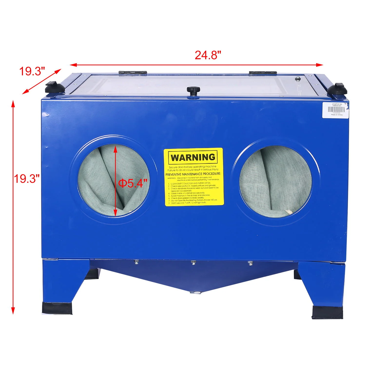 Bench Top Portable Sand Blaster Cabinet Kit 25 Gallon With 80 Psi Capacity - Blue - Image 7