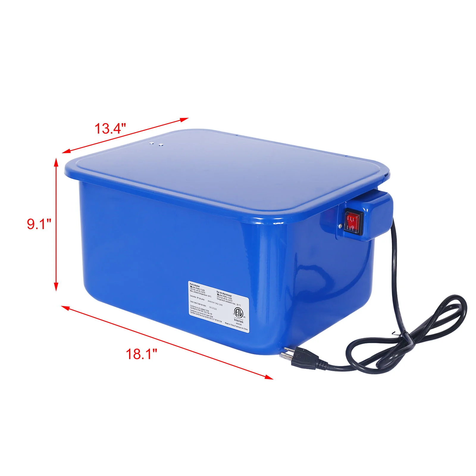 Benchtop Parts Washer With 110V Pump, 3.5 Gallon Capacity - Blue - Image 7