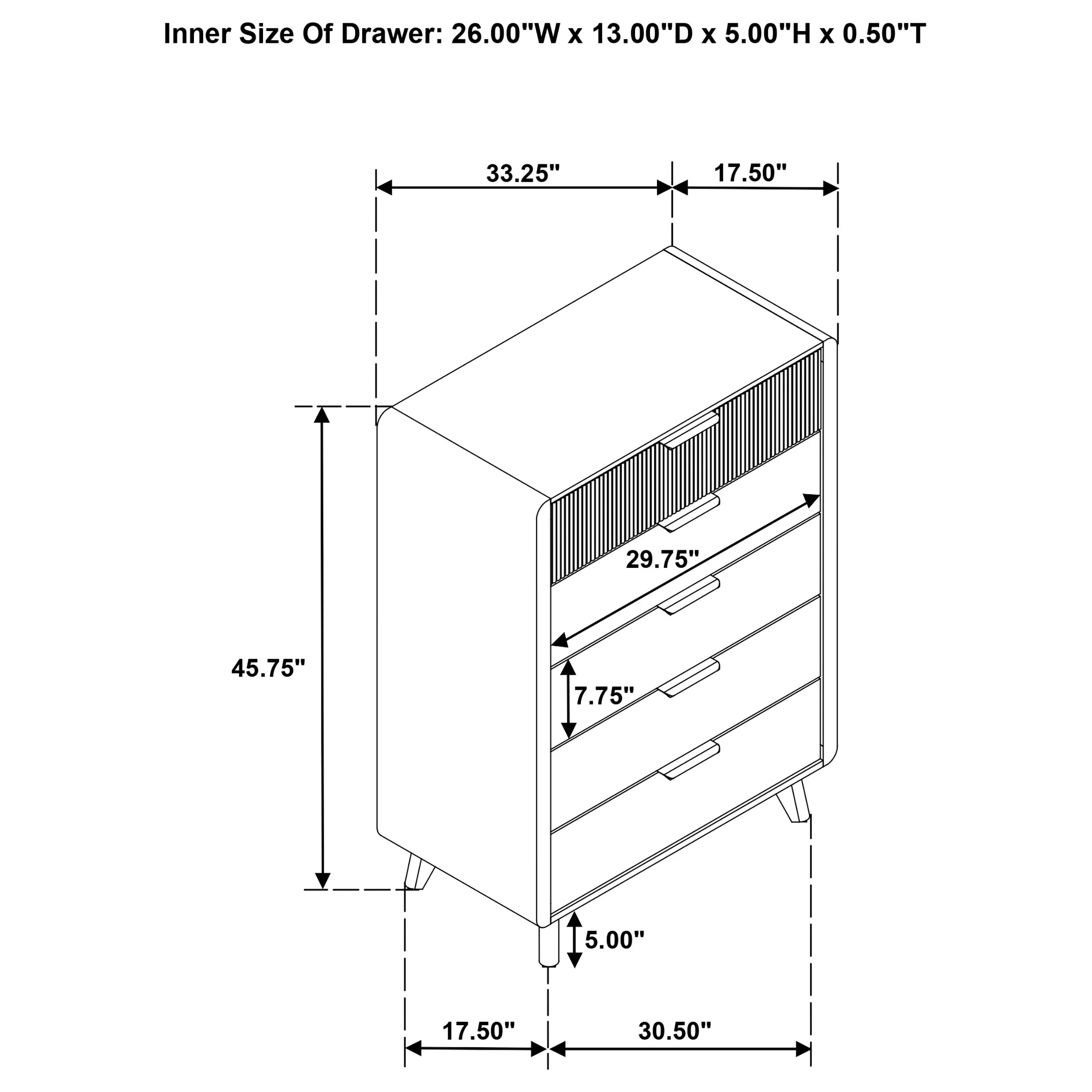 Bennett 5-Drawer Chest of Drawers - Light Oak - Image 11