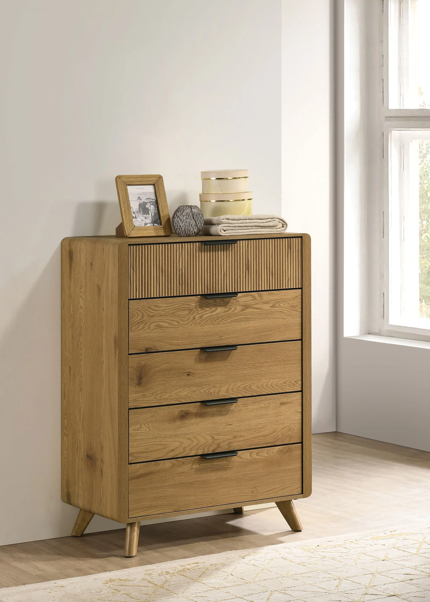 Bennett 5-Drawer Chest of Drawers - Light Oak - Image 5