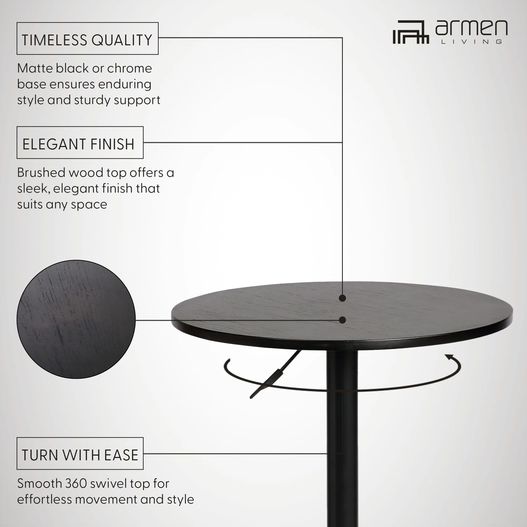 Bentley - Adjustable Pub Table - Image 12