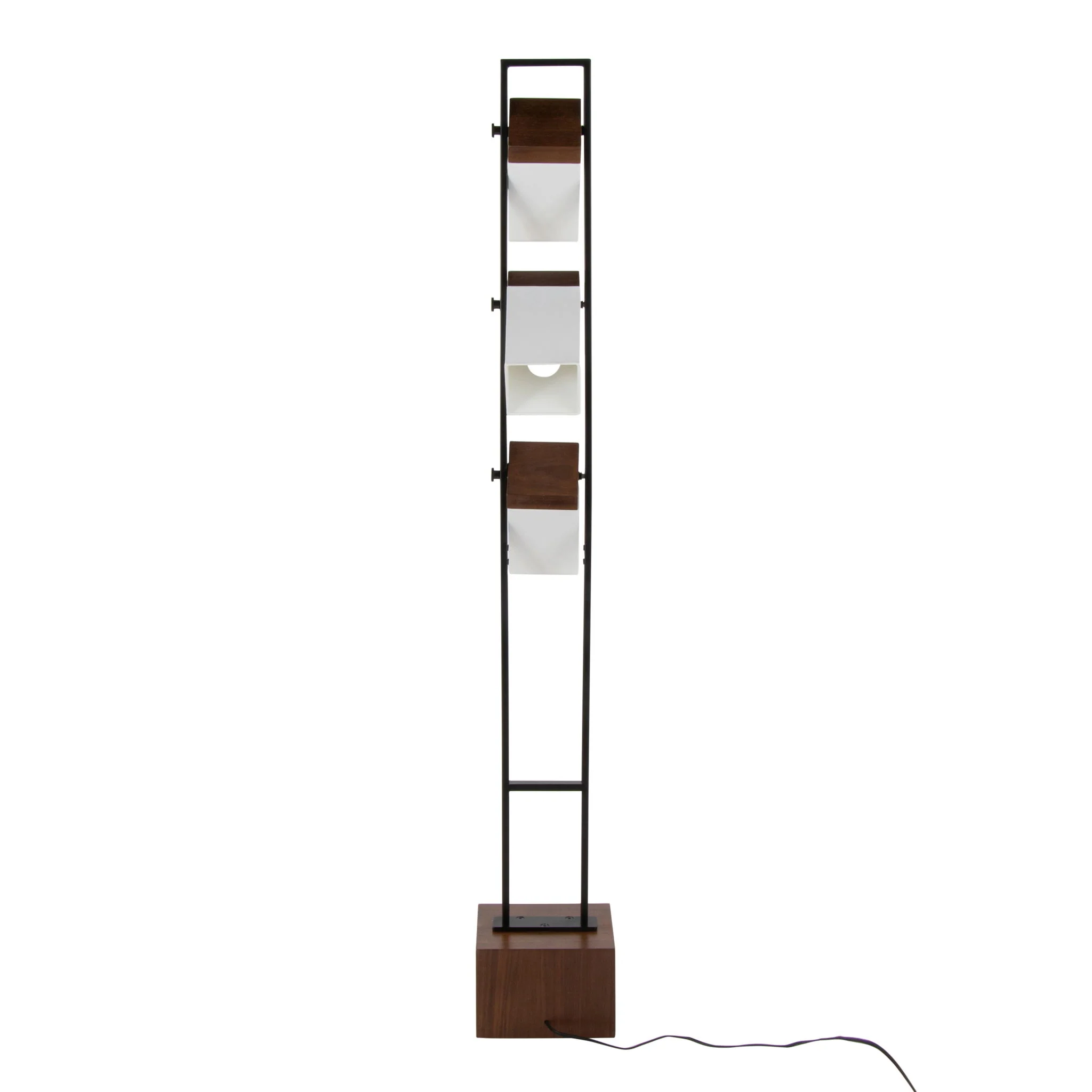 Bento - Contemporary Floor Lamp - Black / Walnut / White - Image 2
