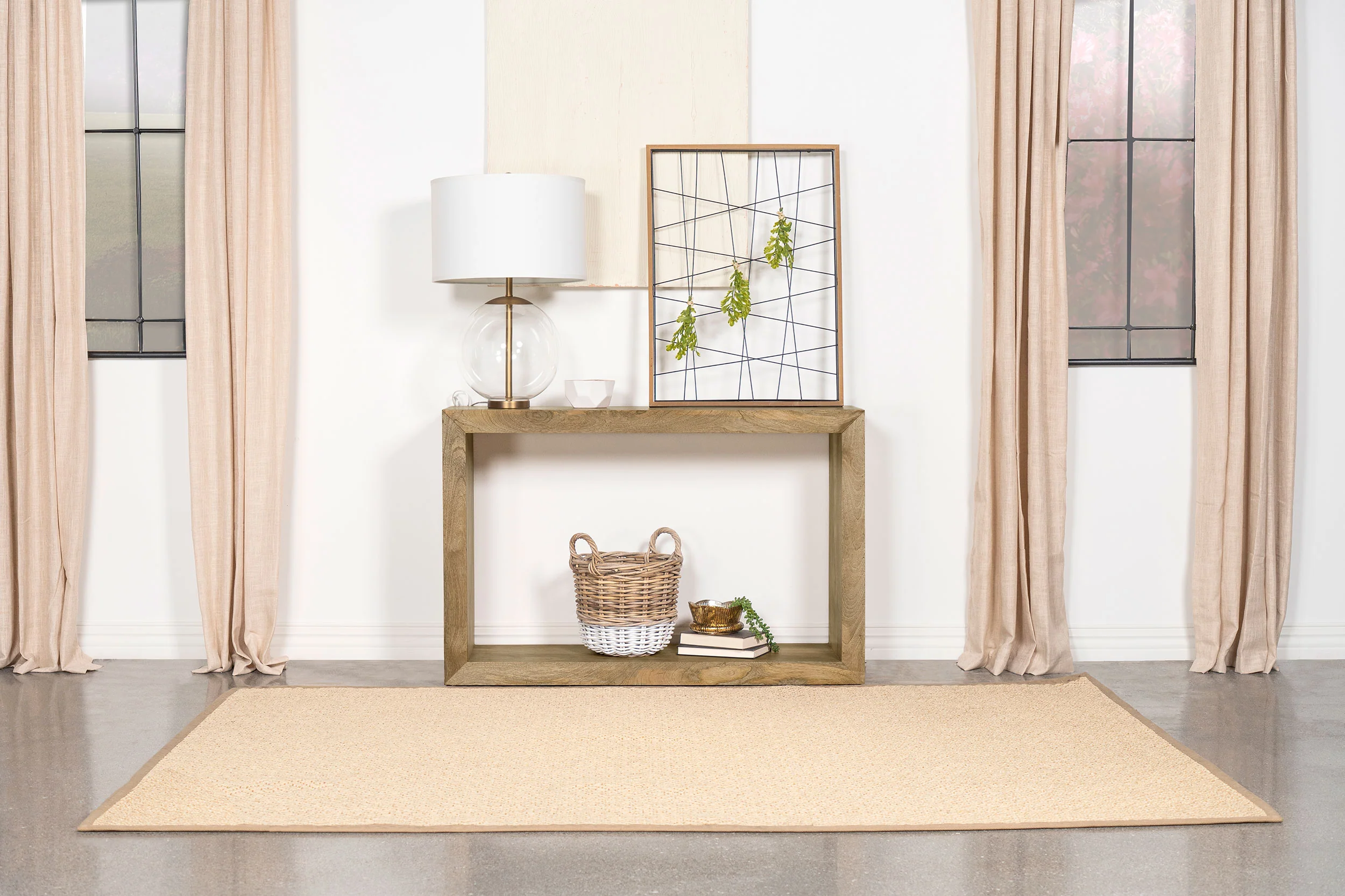 Benton Rectangular Solid Wood Console Table - Natural - Image 4