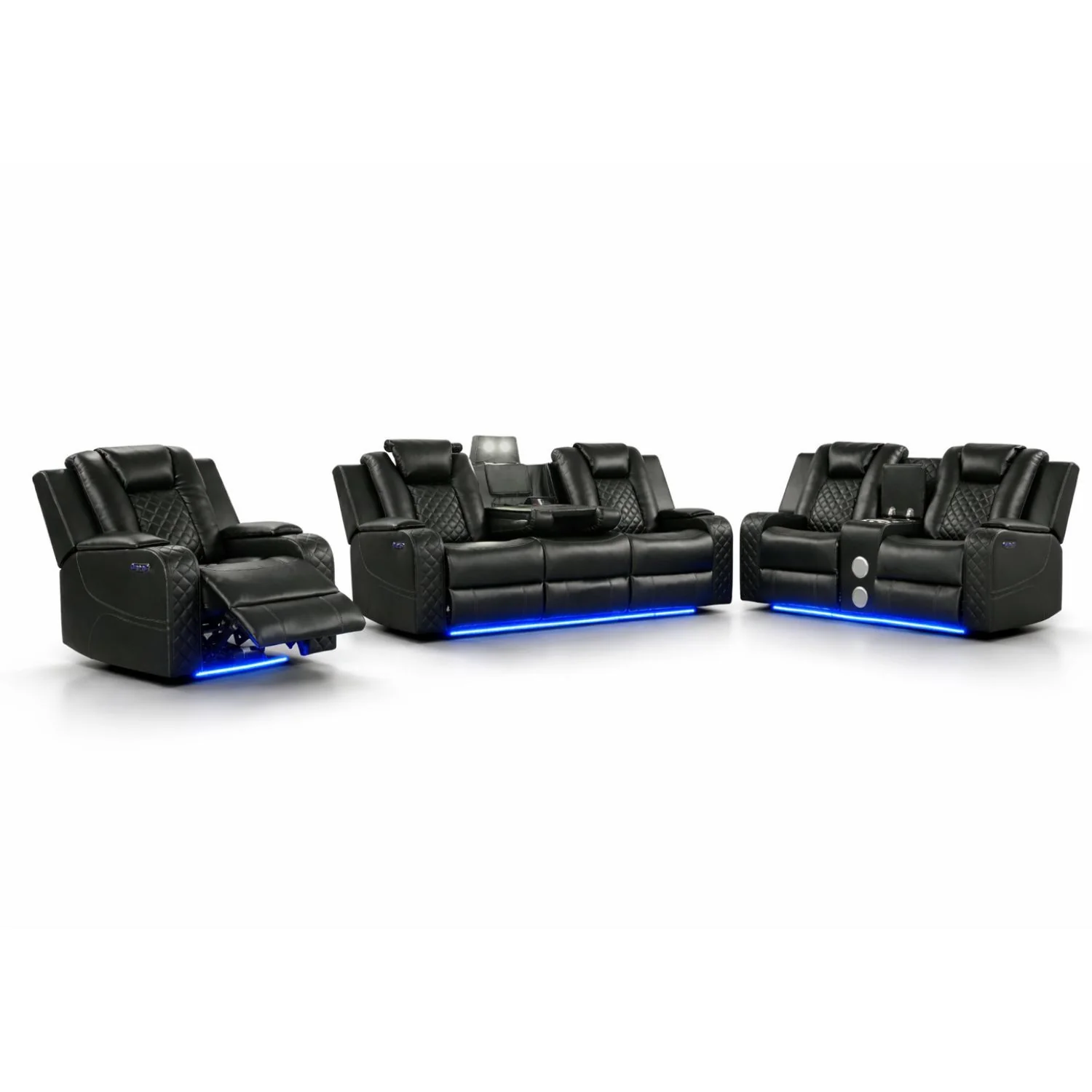 Benz - Power Recliner Set With LED Lighting And USB Charging - Image 6