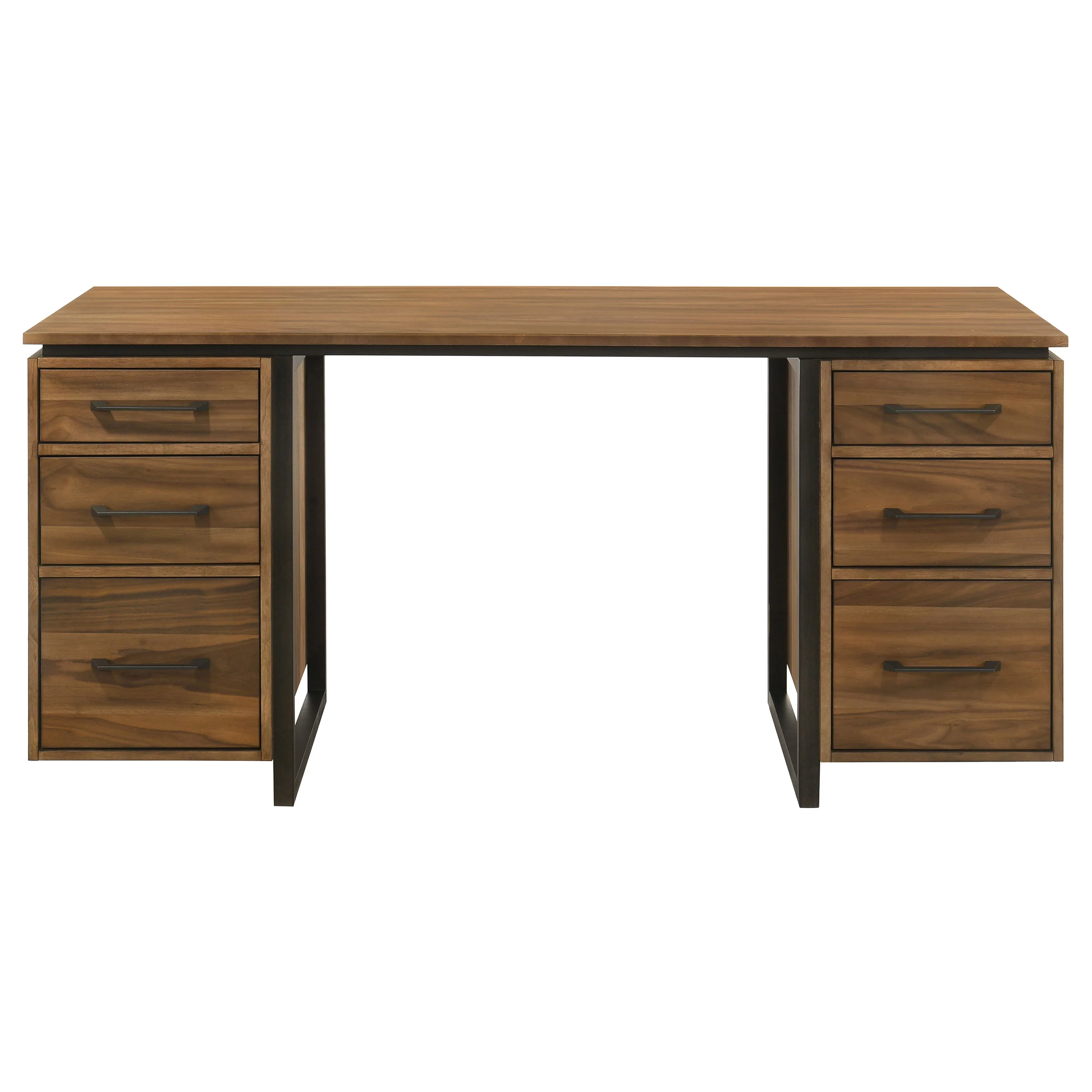 Berhalter 6-Drawer Double Pedestal File Computer Desk - Image 2