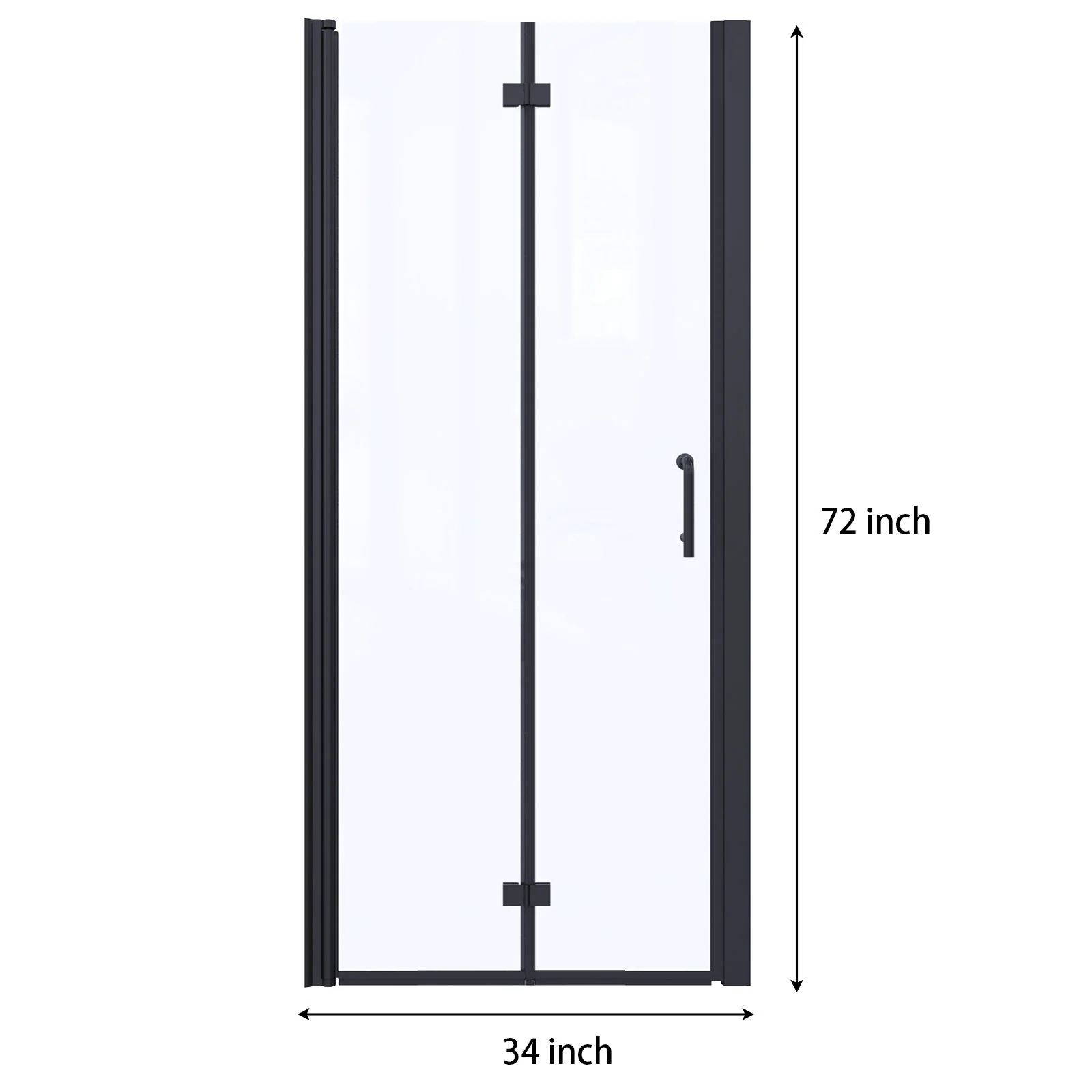 Bi-Fold Semi-Frameless Shower Doors In Matte With Clear Glass - Image 8