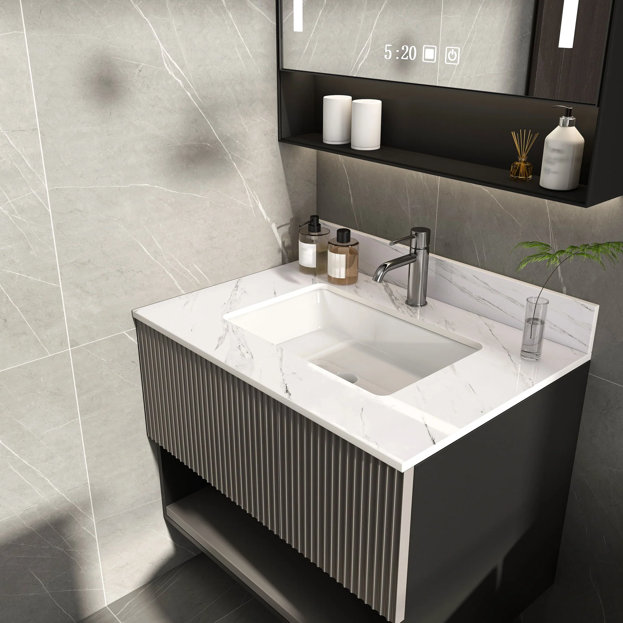 Bianco Carrara Venato Marble Vanity Top With Pre Drilled Faucet Hole And Undermount Sink - Image 10