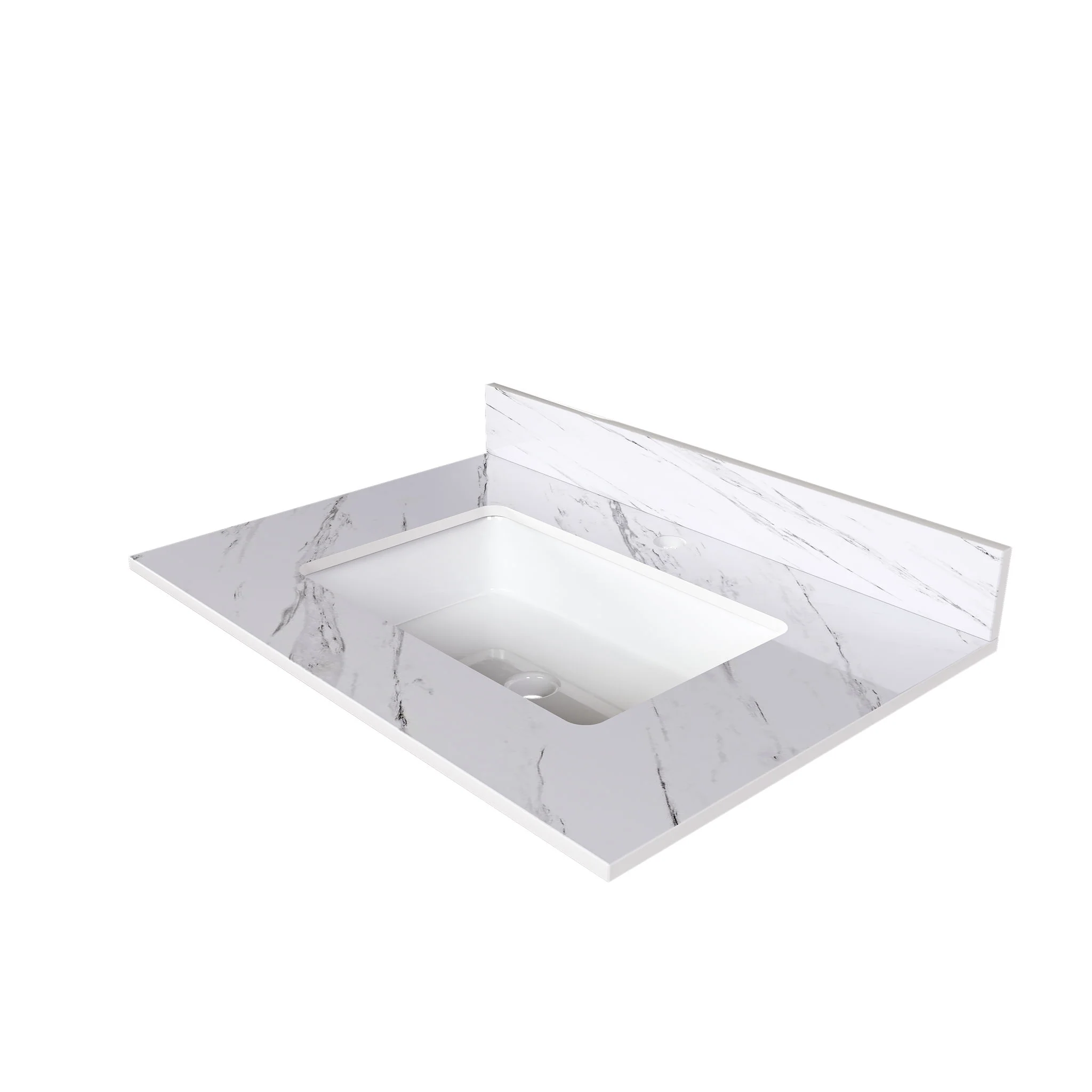 Bianco Carrara Venato Marble Vanity Top With Pre Drilled Faucet Hole And Undermount Sink - Image 8