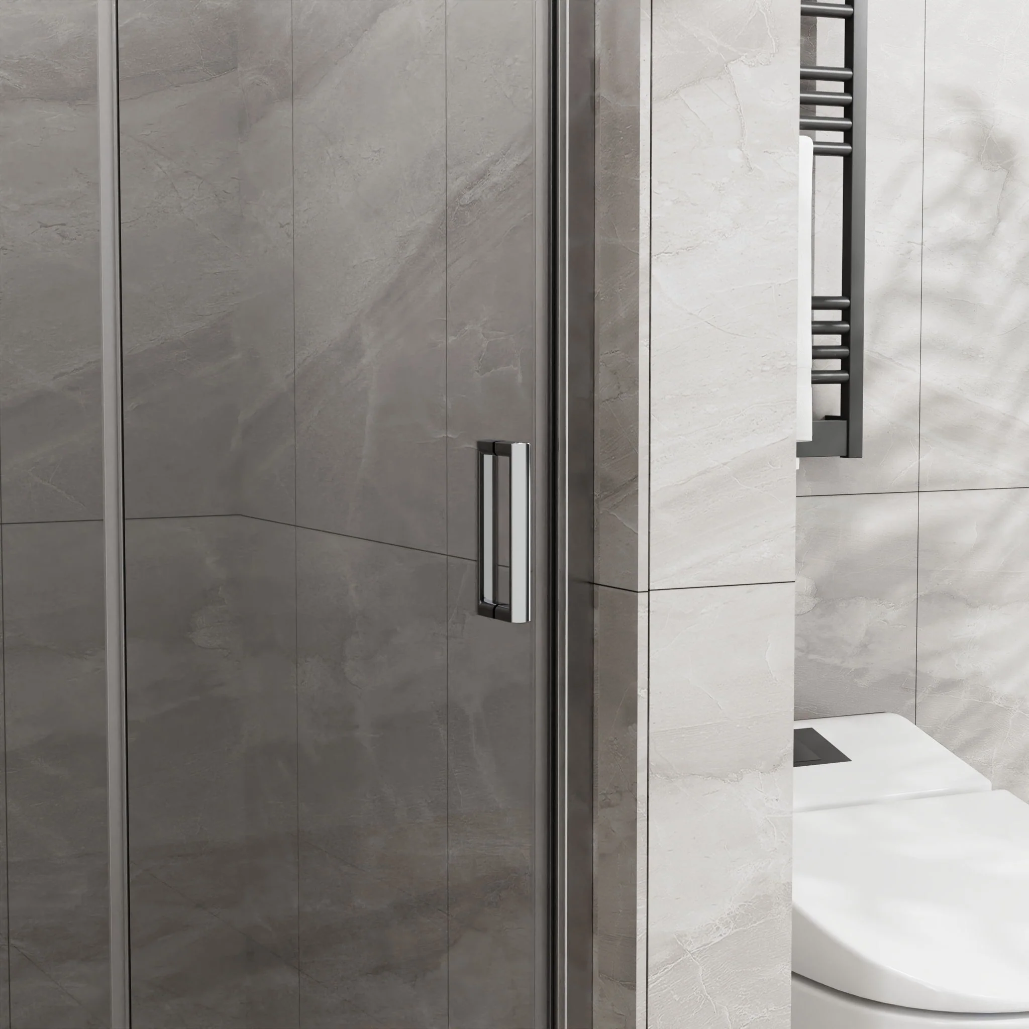 Bifold Frameless Glass Shower Door With Pivot Swing Panel, Tempered Clear Glass - Image 9