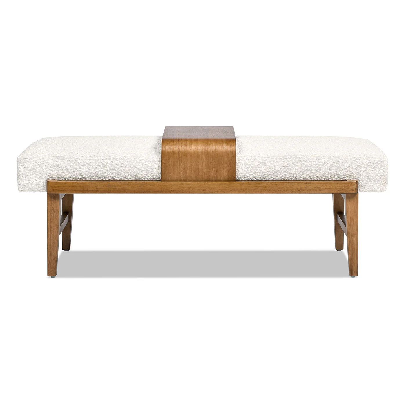 Billie - Modern Telephone Bench With Sliding Shelf - Ivory White - Image 4