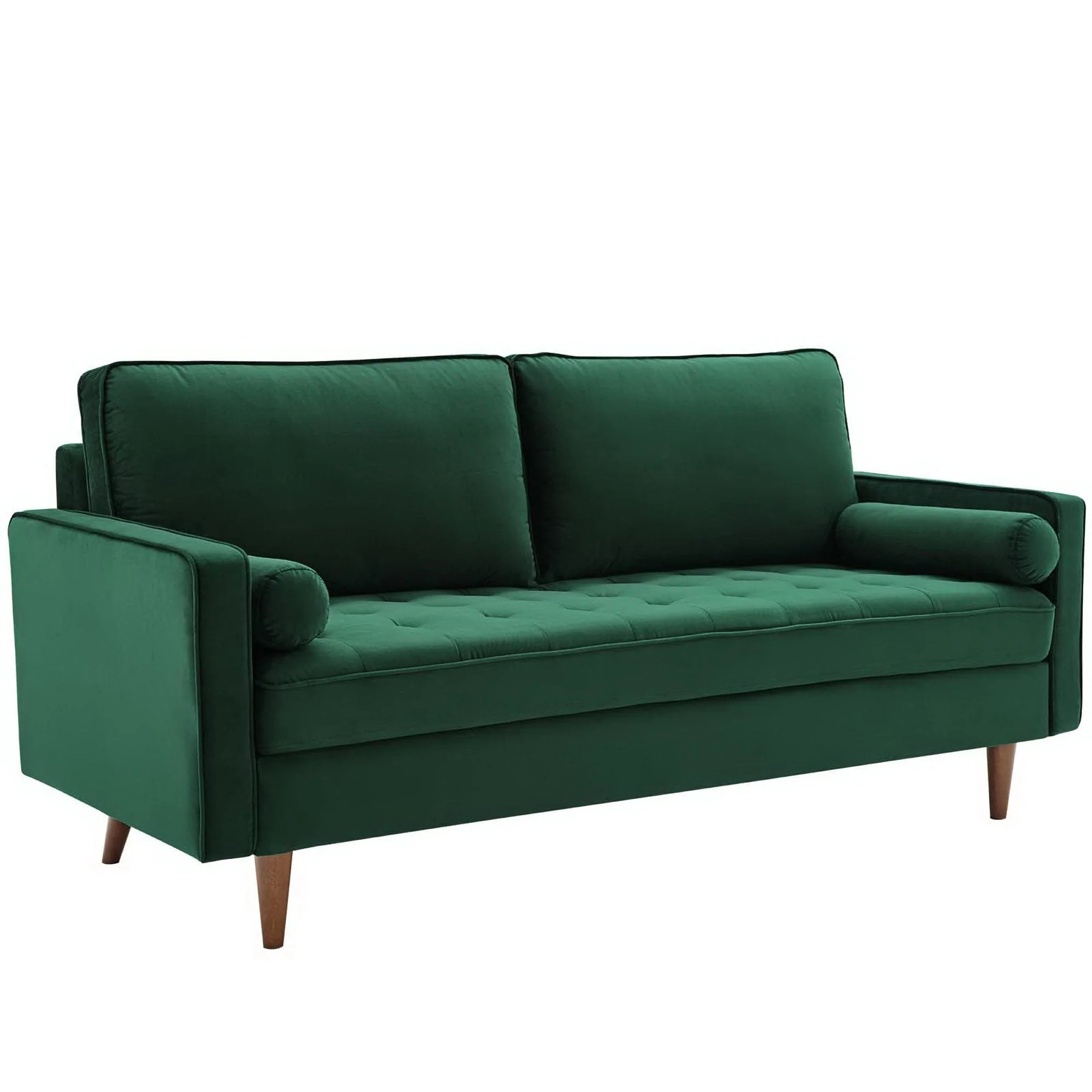 Biscuit Tufted Performance Velvet Sofa with Bolster Pillows - Image 14