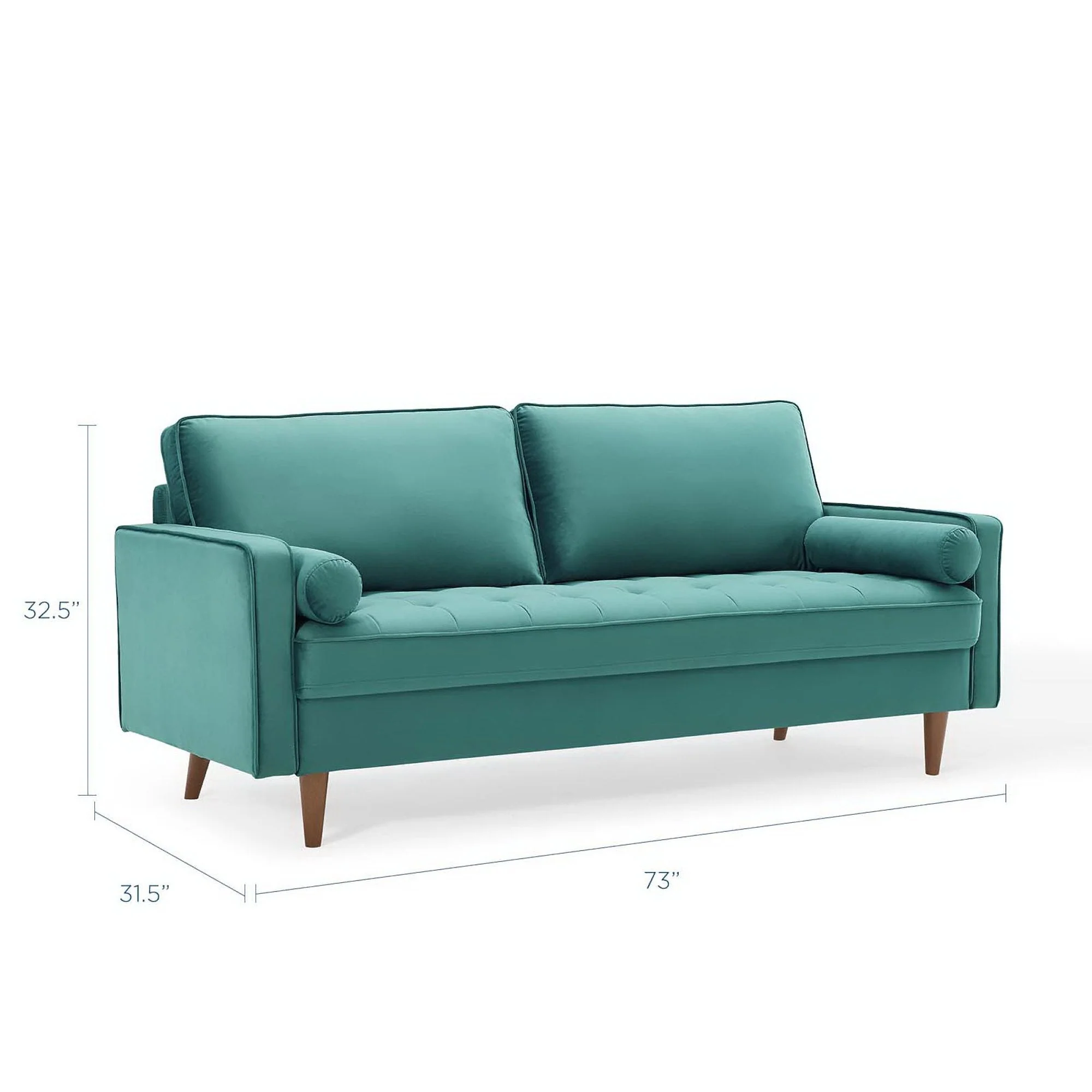 Biscuit Tufted Performance Velvet Sofa with Bolster Pillows - Image 39