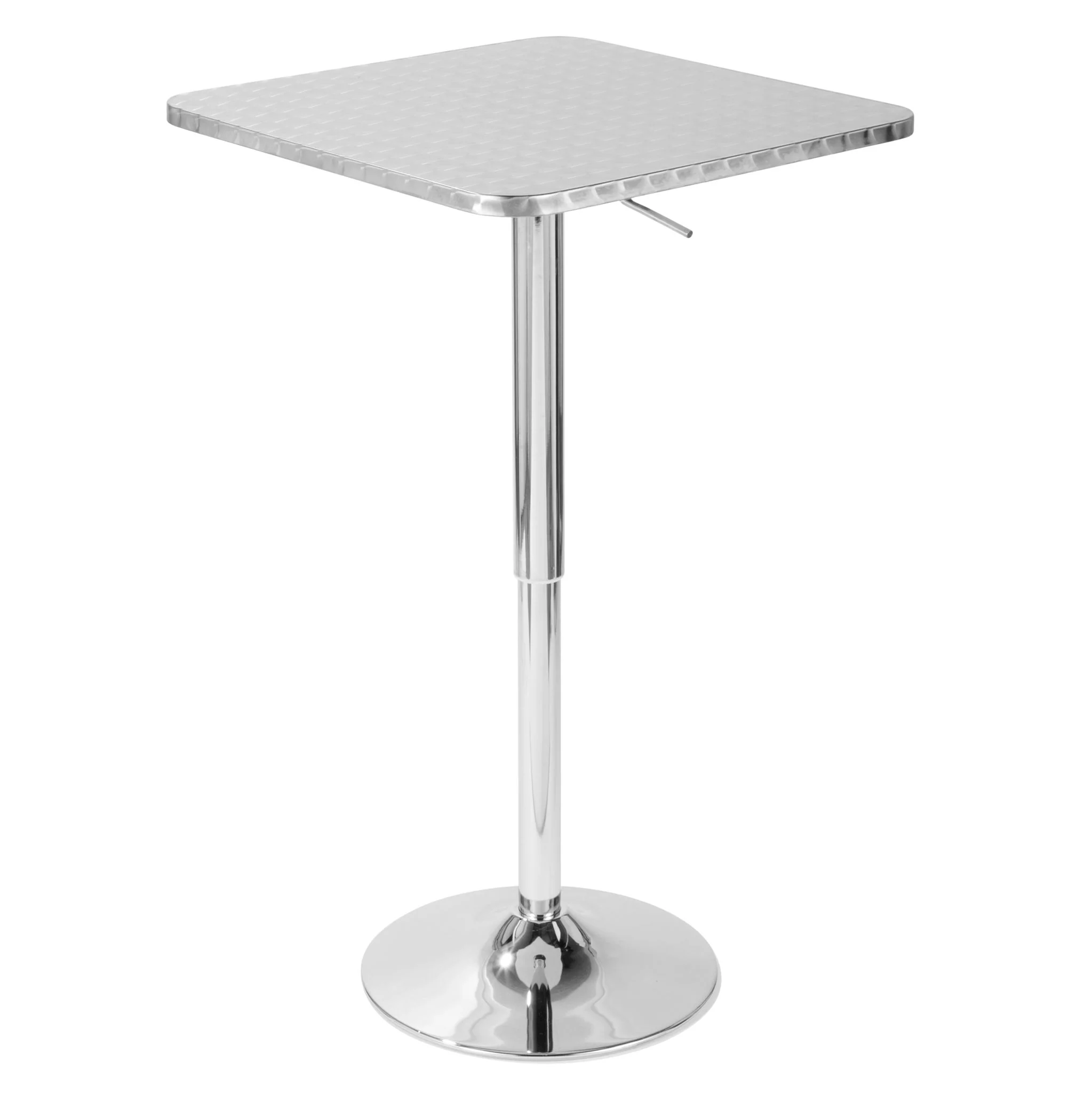Bistro - Contemporary Adjustable Square Bar Table - Silver - Image 3