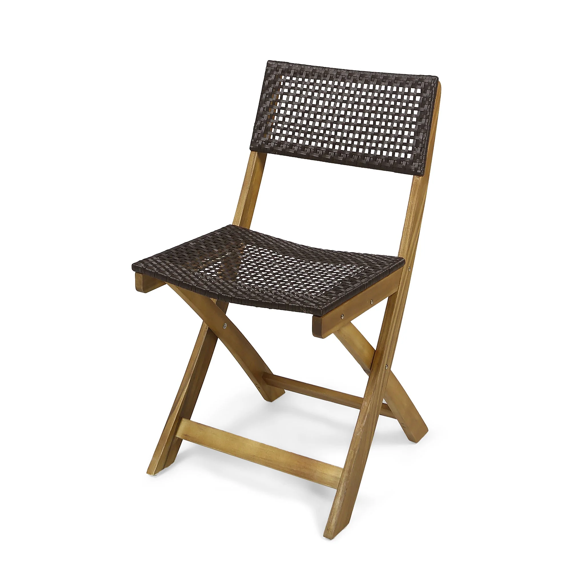 Bistro Foldable Chair With Wicker Backrest - Image 17