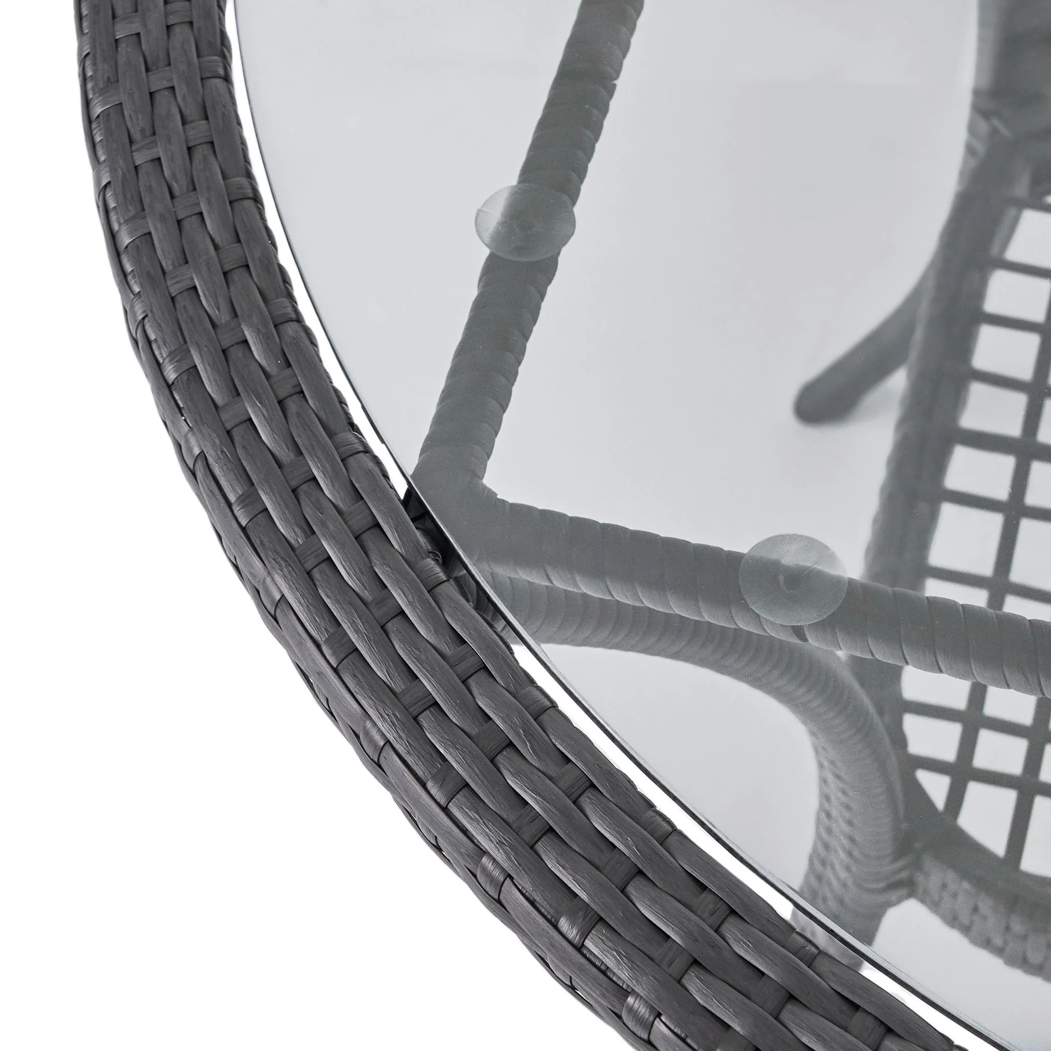 Bistro Table With Iron Frame And Glass Top - Gray - Image 3
