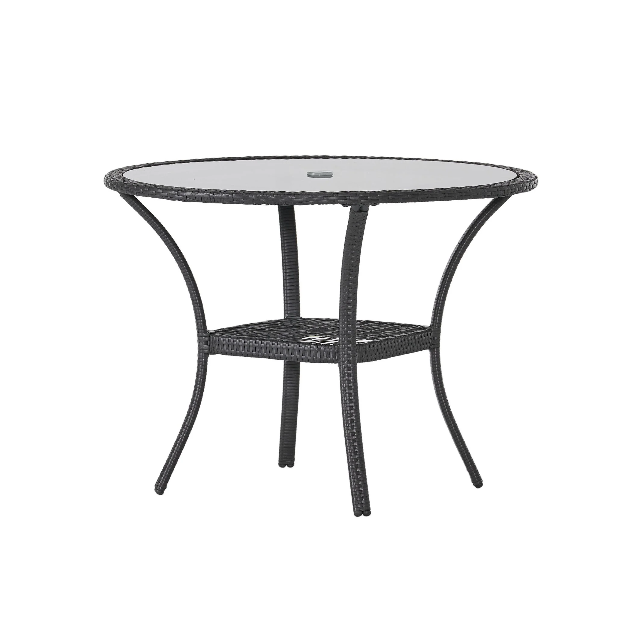 Bistro Table With Iron Frame And Glass Top - Gray - Image 9