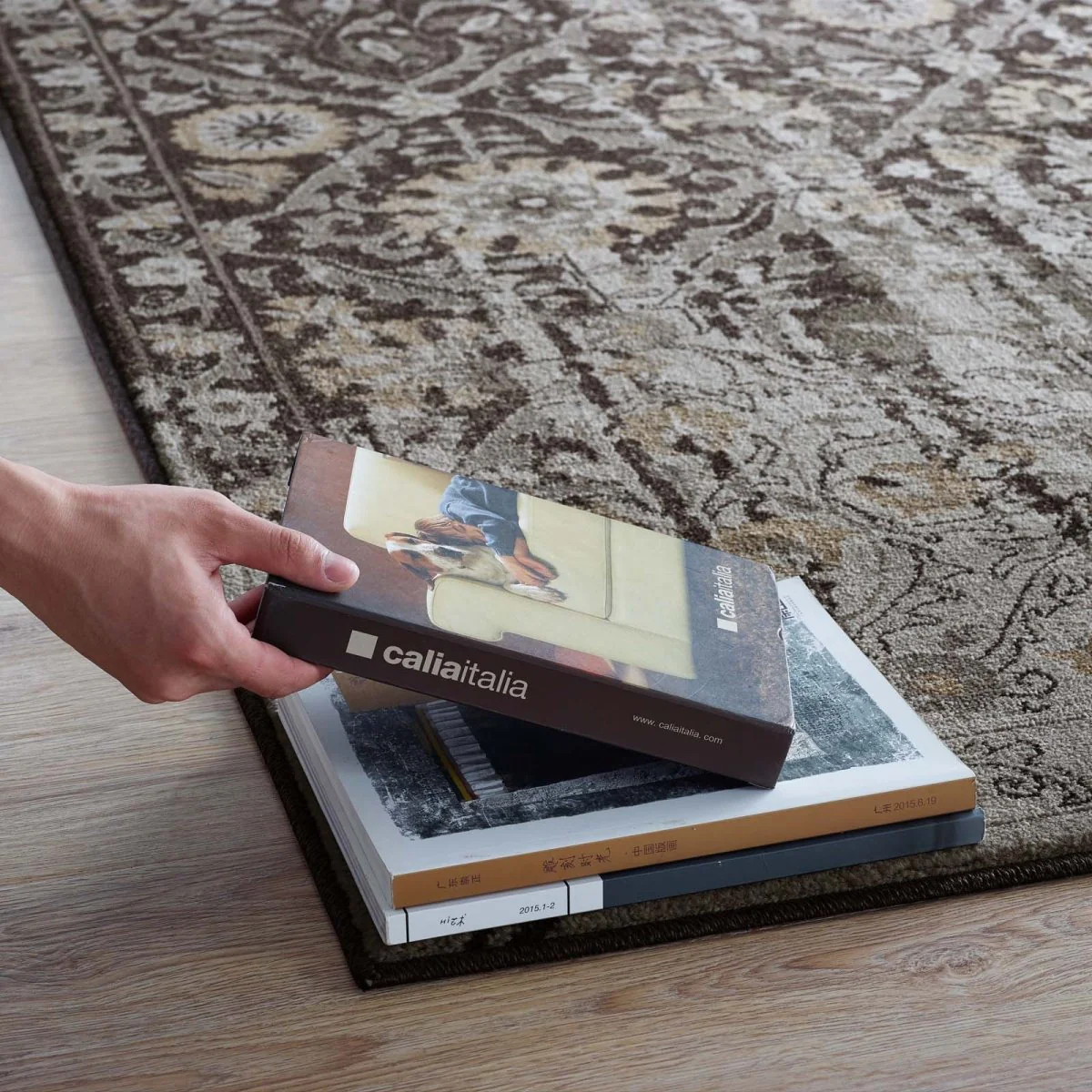 Black and Beige Distressed Diamond Floral Lattice Polypropylene Area Rug Collection - Image 13