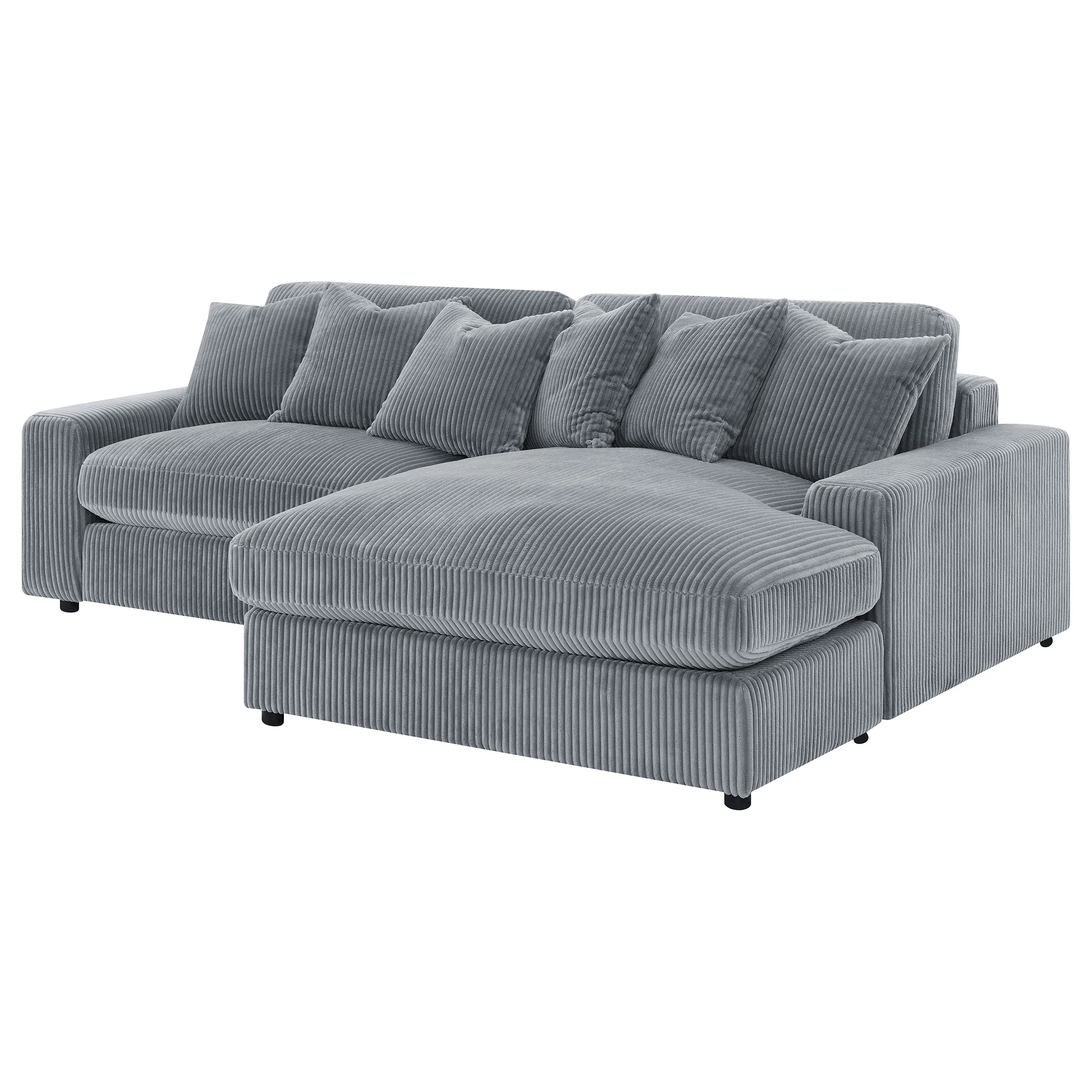 Blaine Upholstered Reversible Chaise Sectional Sofa - Fog - Image 4