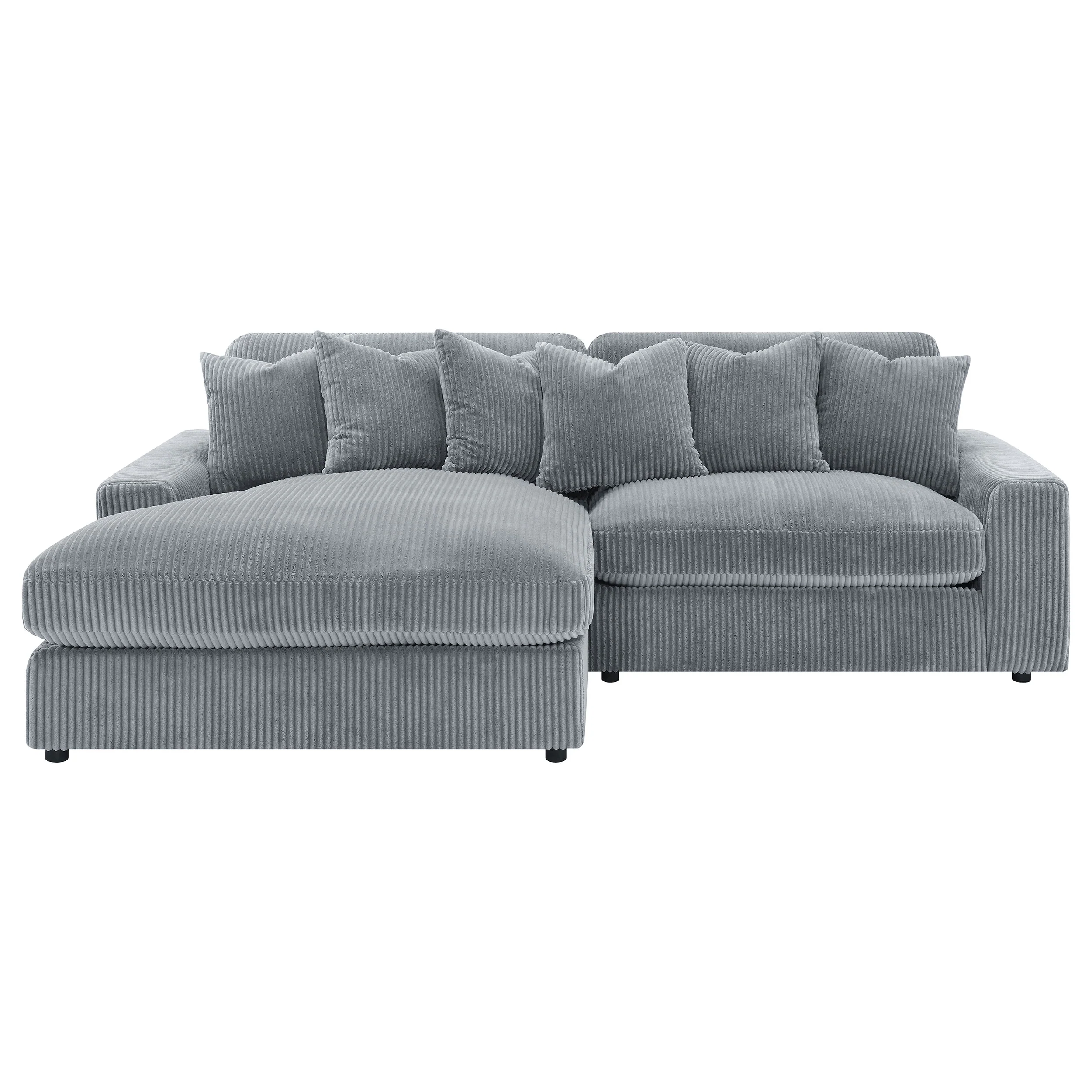 Blaine Upholstered Reversible Chaise Sectional Sofa - Fog - Image 6