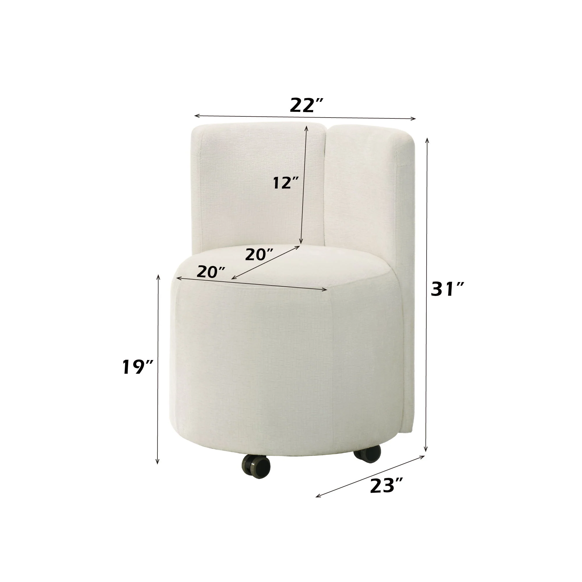 Side Chair With Swivel (Set of 2) - White - Image 5
