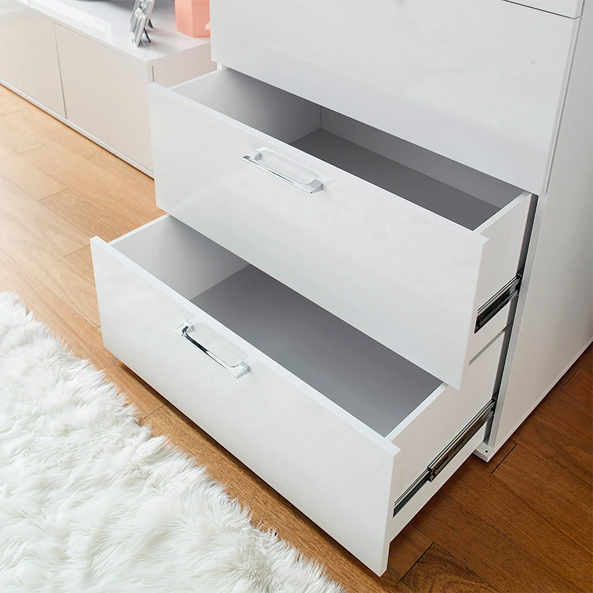 Bliss - Glossy 4 Drawer Jumbo Chest With Extra Deep Storage - Image 10