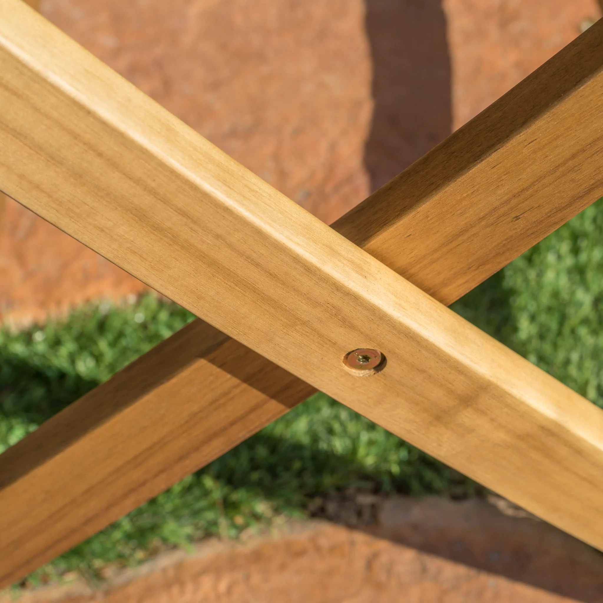 Blissique - Outdoor Foldable Wood Dining Table With Slat Design - Image 9