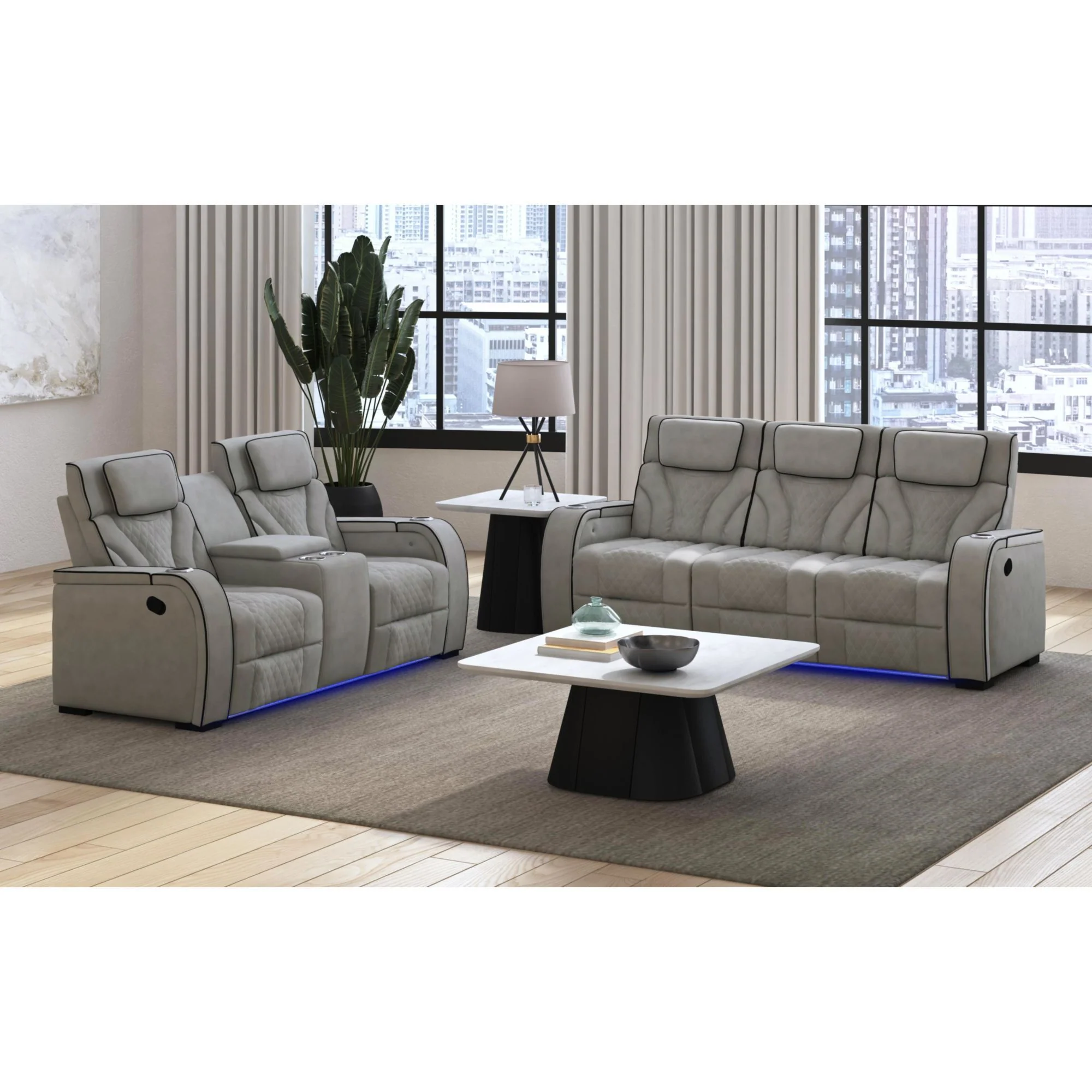 Blitz - Motion Loveseat With Console, And LED - Image 15