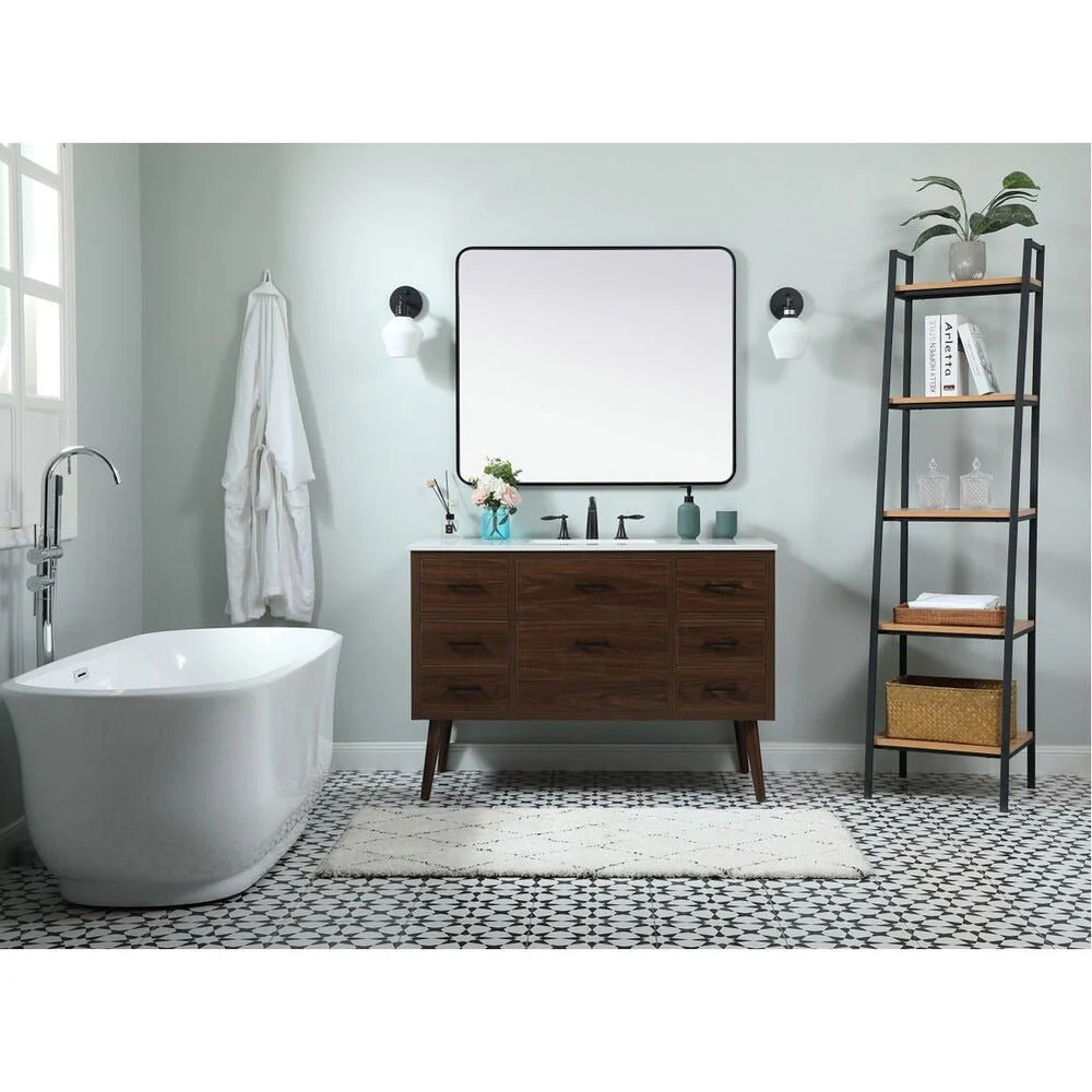 Boise 48 inch Free Standing Single Basin Vanity in Walnut - Image 3