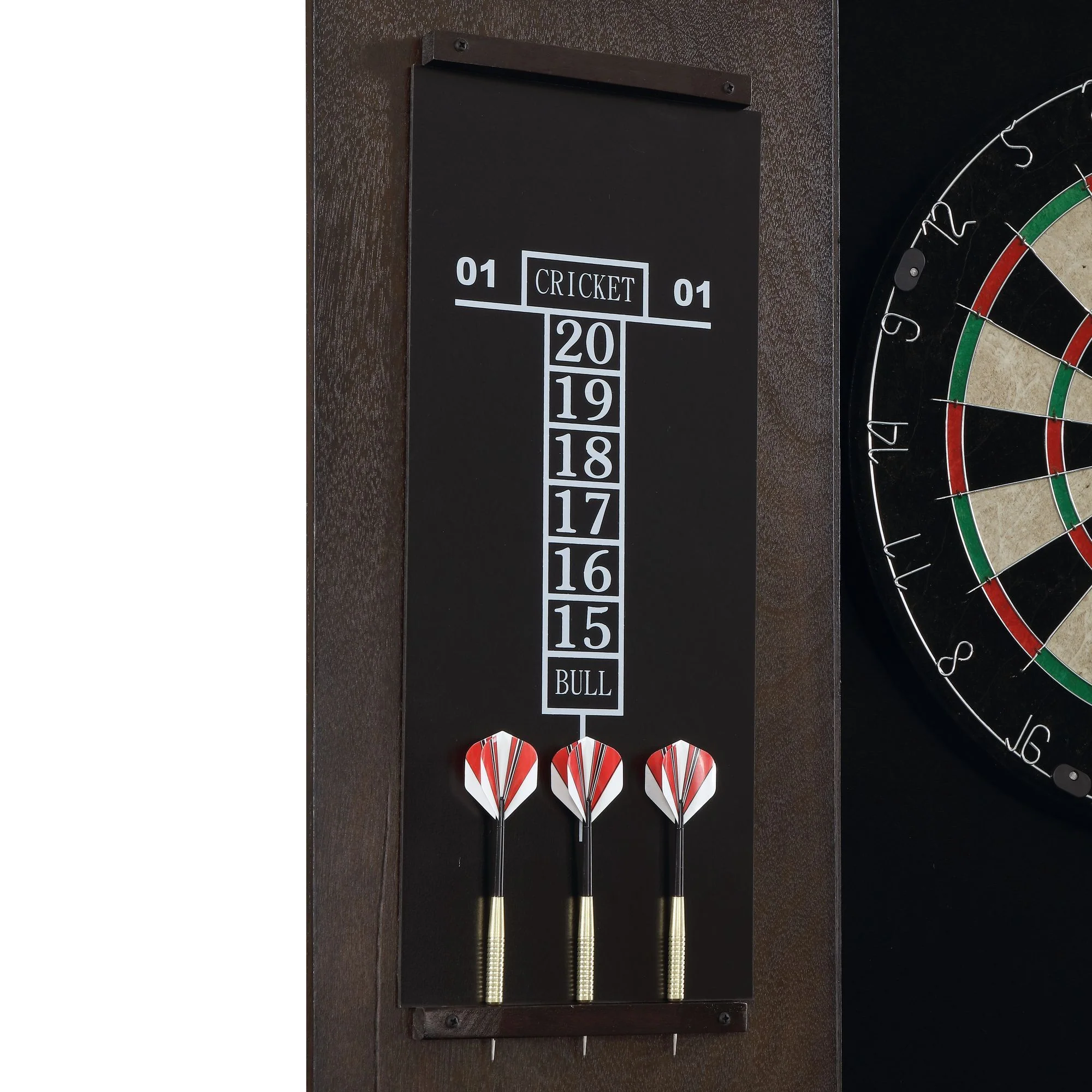 Bone - Dartboard Cabinet Ssg-120405 Cabinet With Dartboard - Dark Brown - Image 5