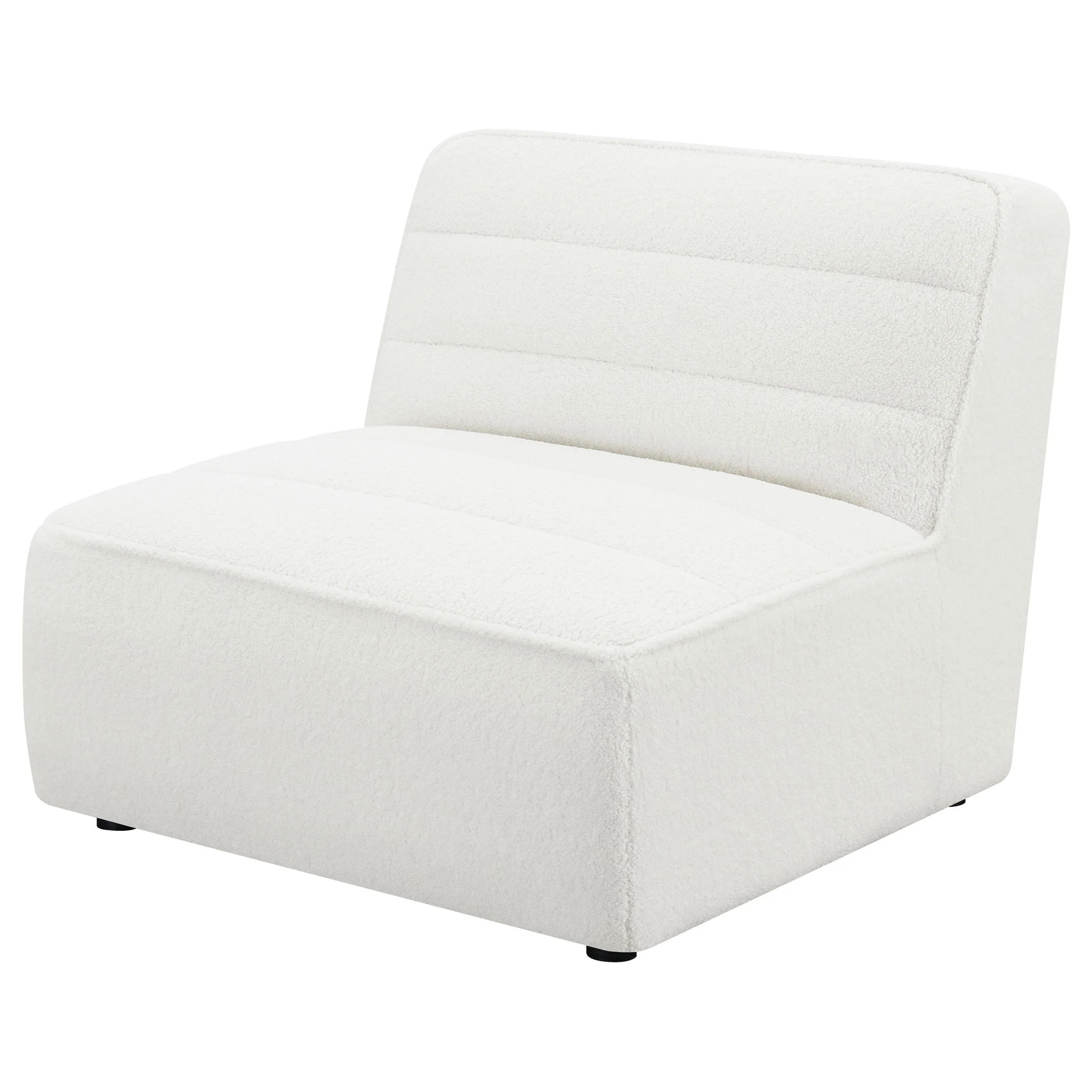 Bonnie - Upholstered Armless Chair With Channel Tufting - Ivory - Image 7
