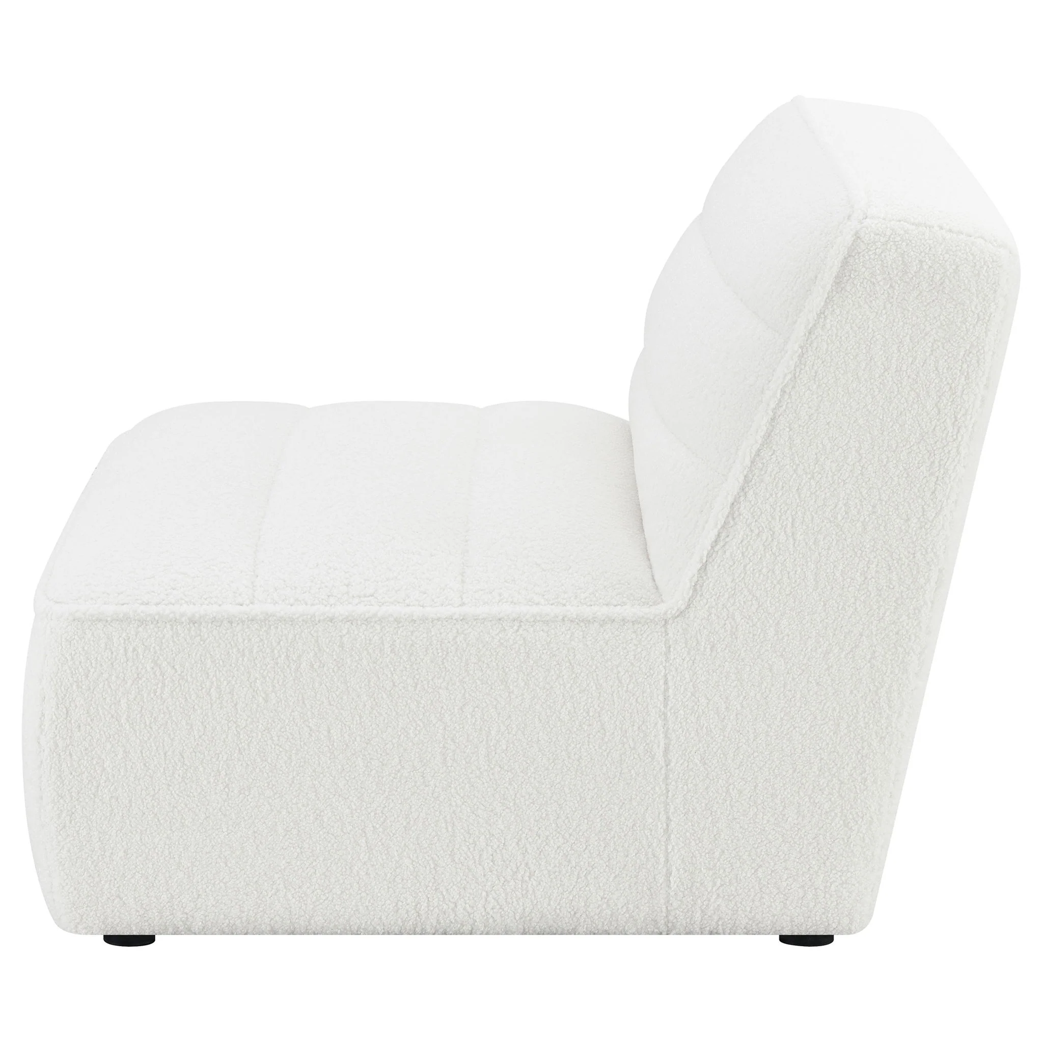 Bonnie - Upholstered Armless Chair With Channel Tufting - Ivory - Image 9