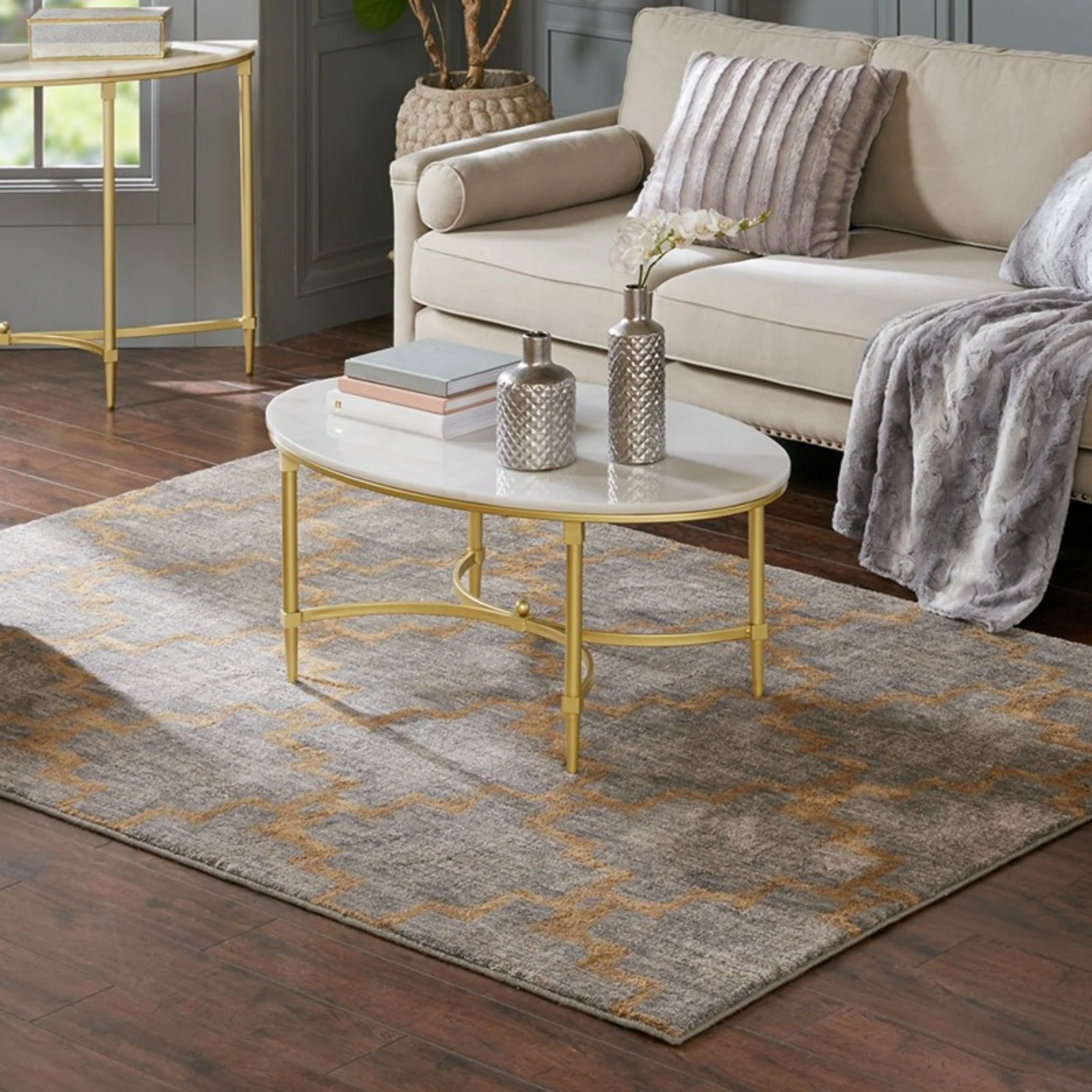 Bordeaux - Coffee Table - White / Gold - Image 2