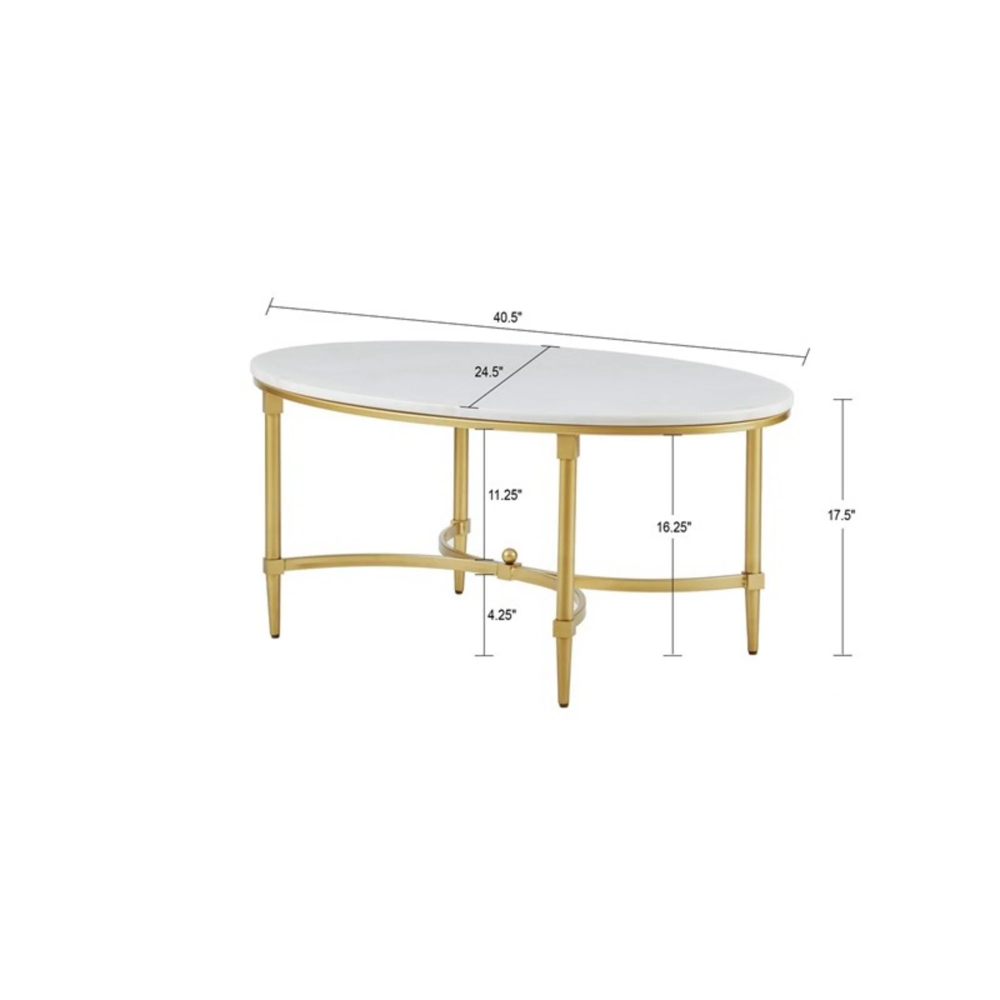 Bordeaux - Coffee Table - White / Gold - Image 6