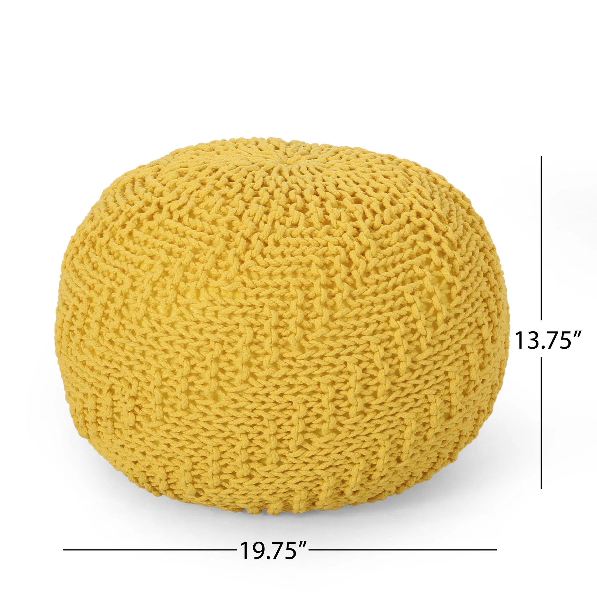 Bordeaux - Knitted Round Pouf Ottoman - Image 8