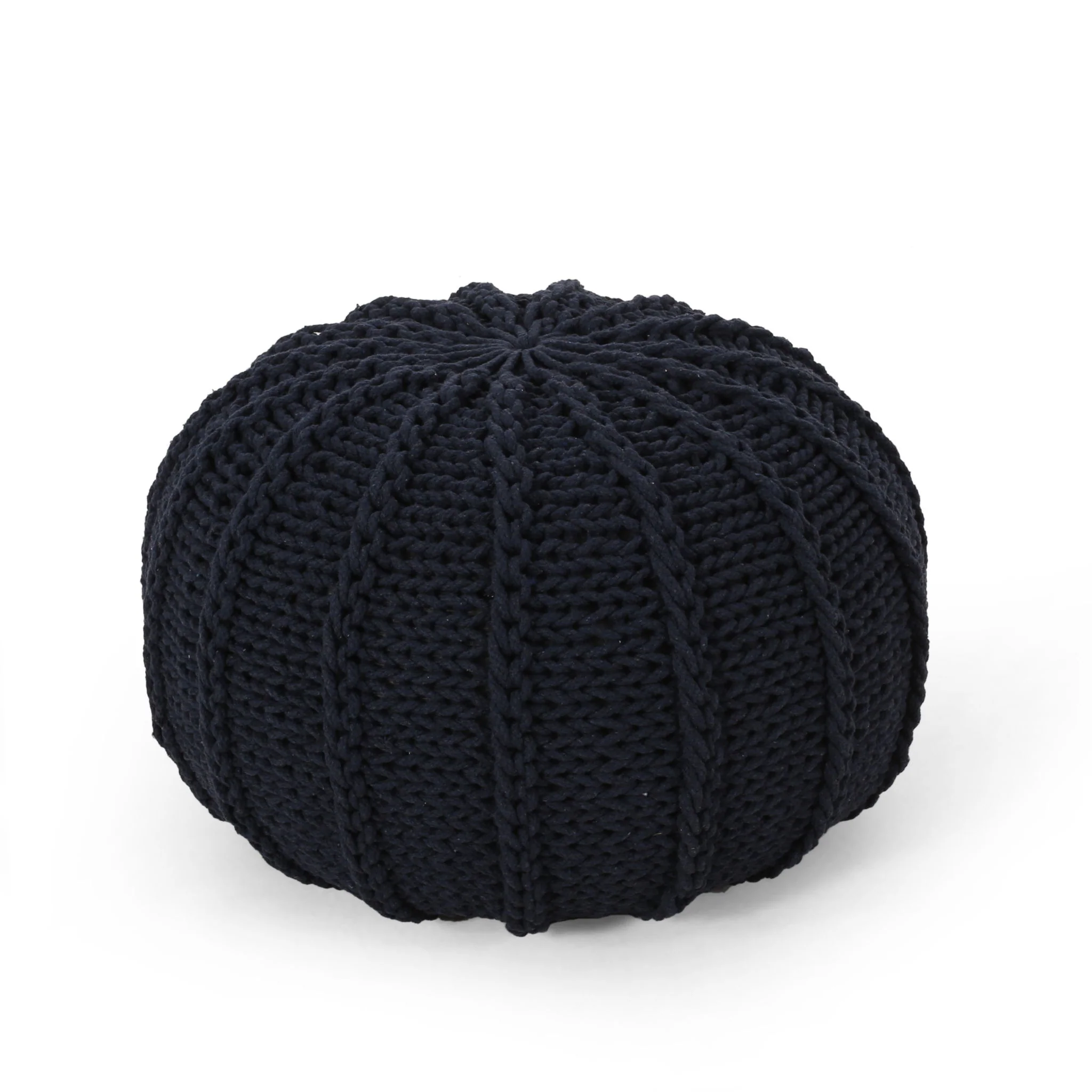 Bordeaux - Knitted Round Pouf Ottoman And Floor Cushion - Image 2