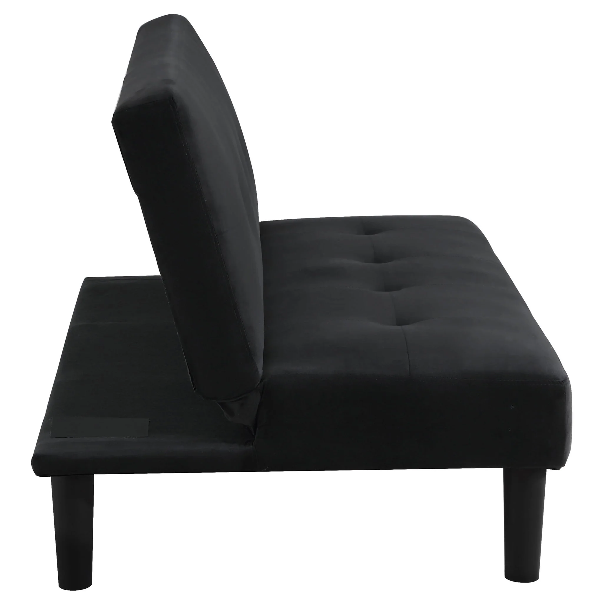 Boston - Tufted Convertible Sofa Bed Armless Design - Black - Image 6