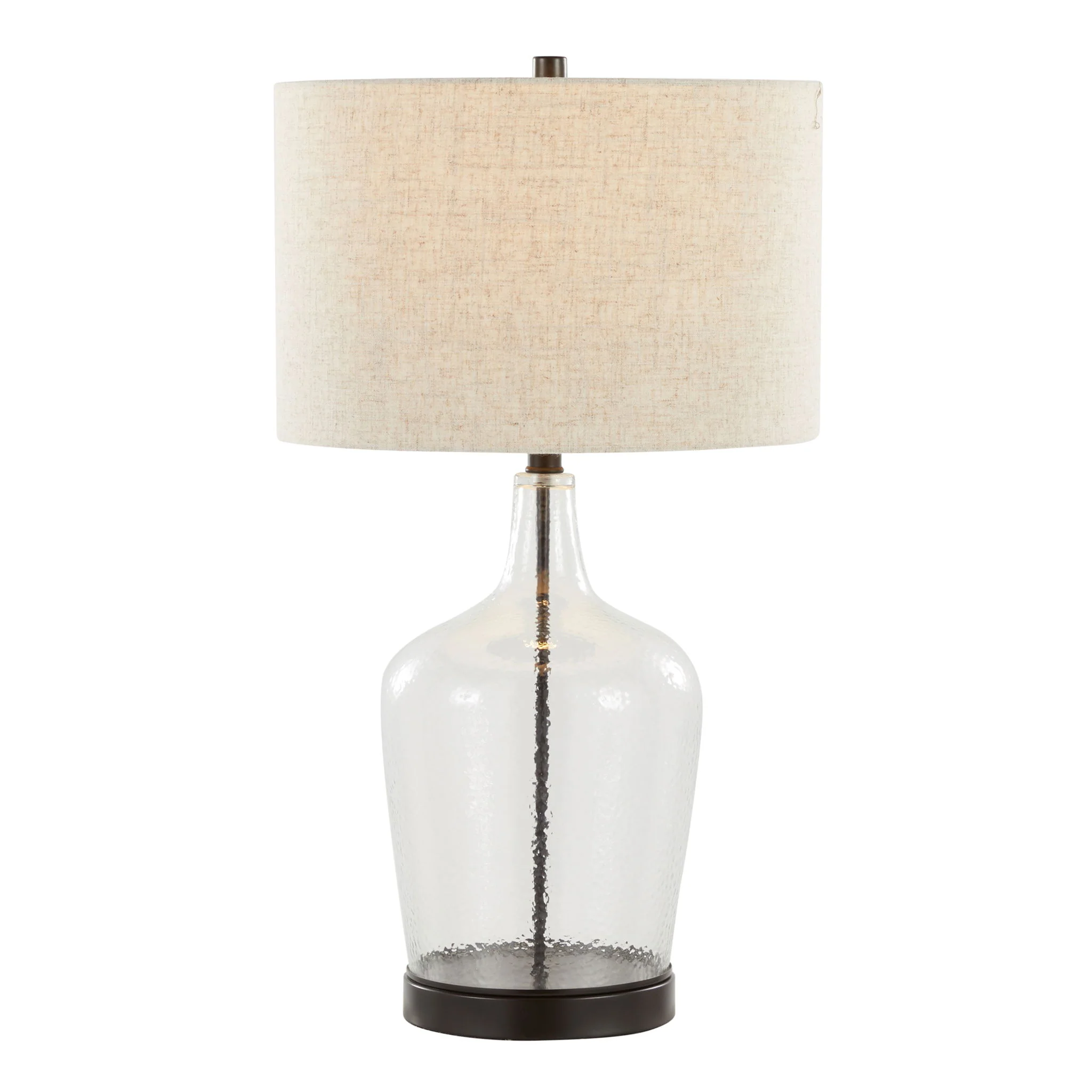 Botella - Contemporary Table Lamp Built In USB Port (Set of 2) - Clear / Oil Bronze / Natural - Image 4