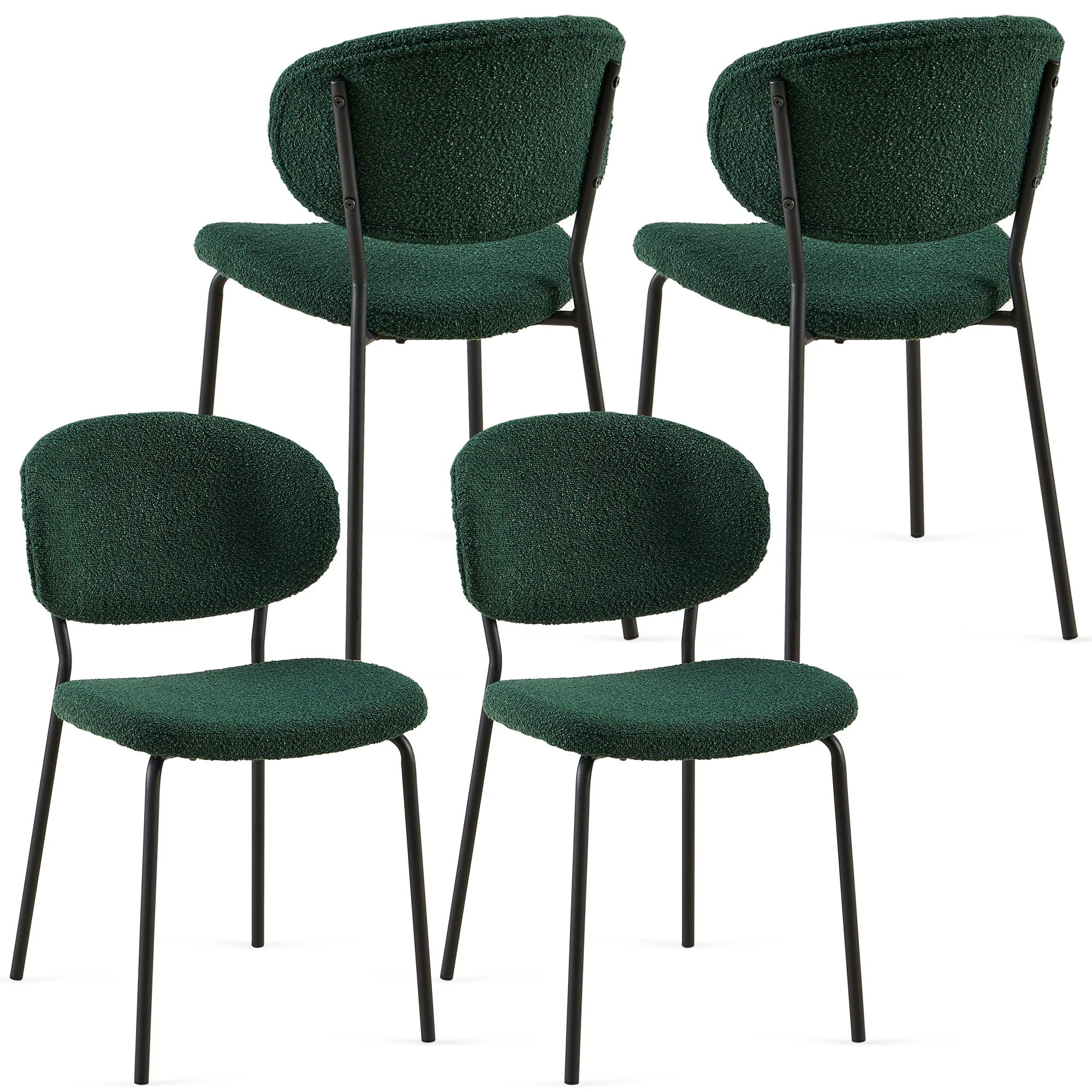 Boucle Dining Chairs, Dining Chairs With Metal Legs For Dining Room, Kitchen, Living Room - Image 18