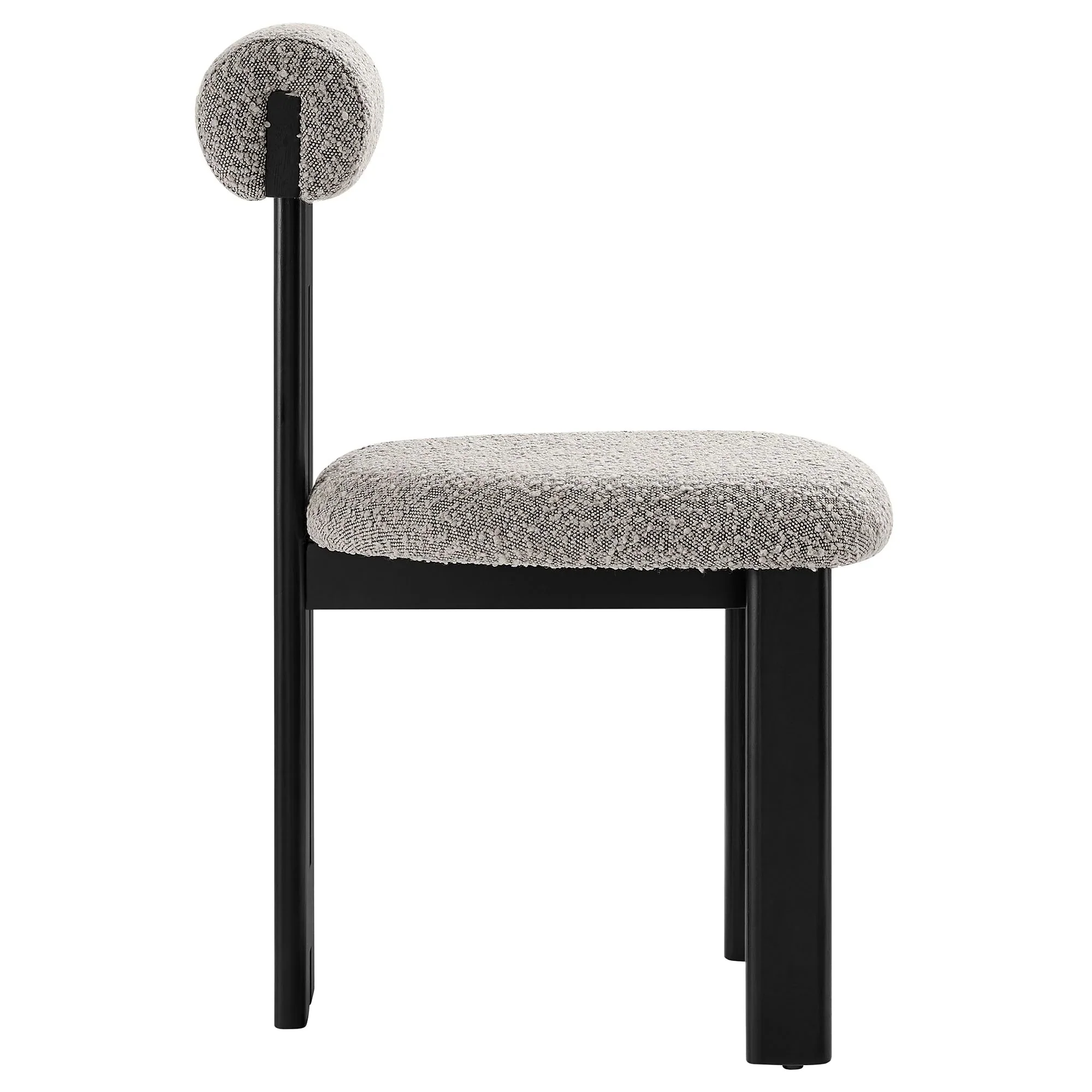 Boucle Fabric 3-Leg Dining Chair Set of 2 - Image 38