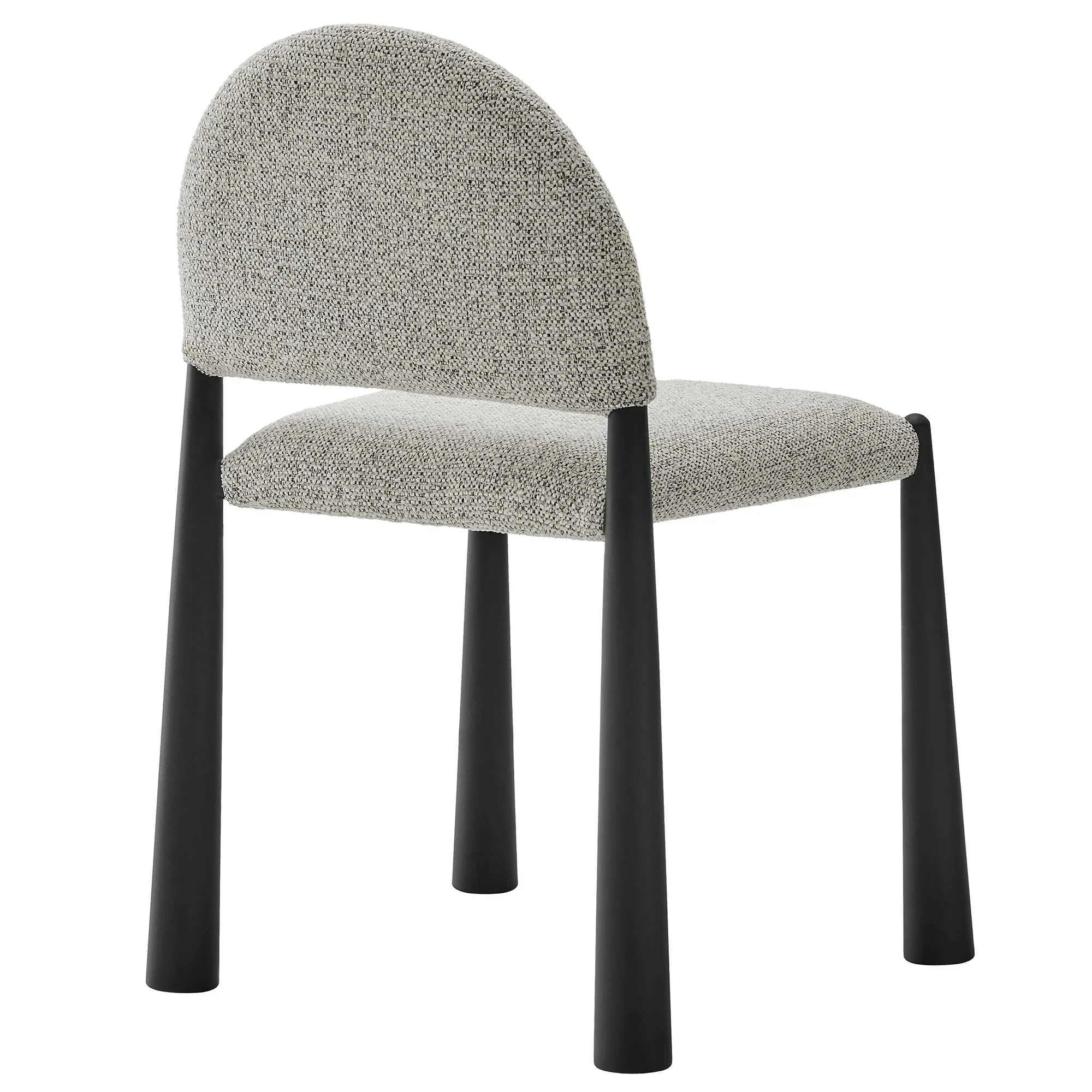 Bouclé-Style Upholstered Dining Side Chair with Tapered Metal Legs - Image 22