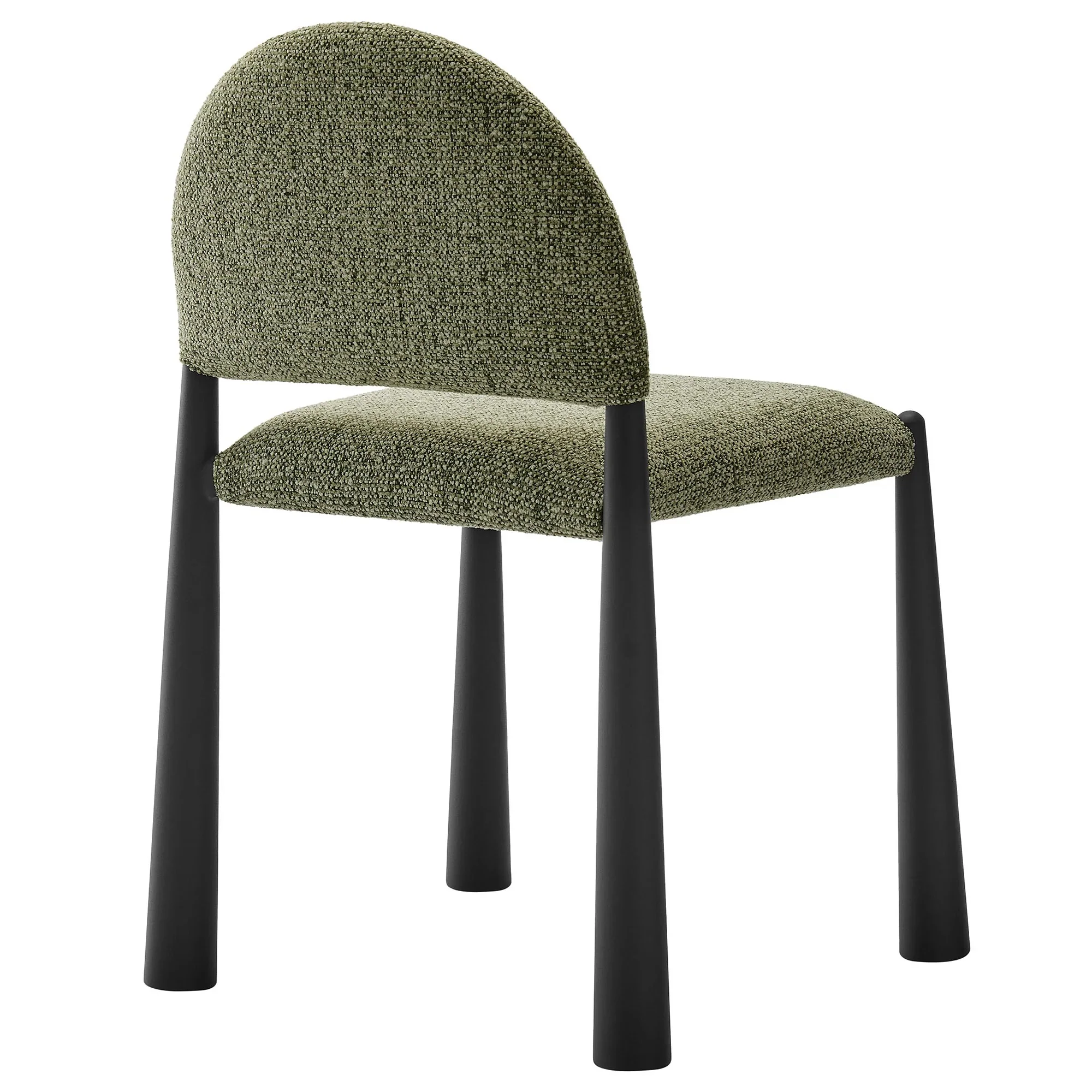 Bouclé-Style Upholstered Dining Side Chair with Tapered Metal Legs - Image 41