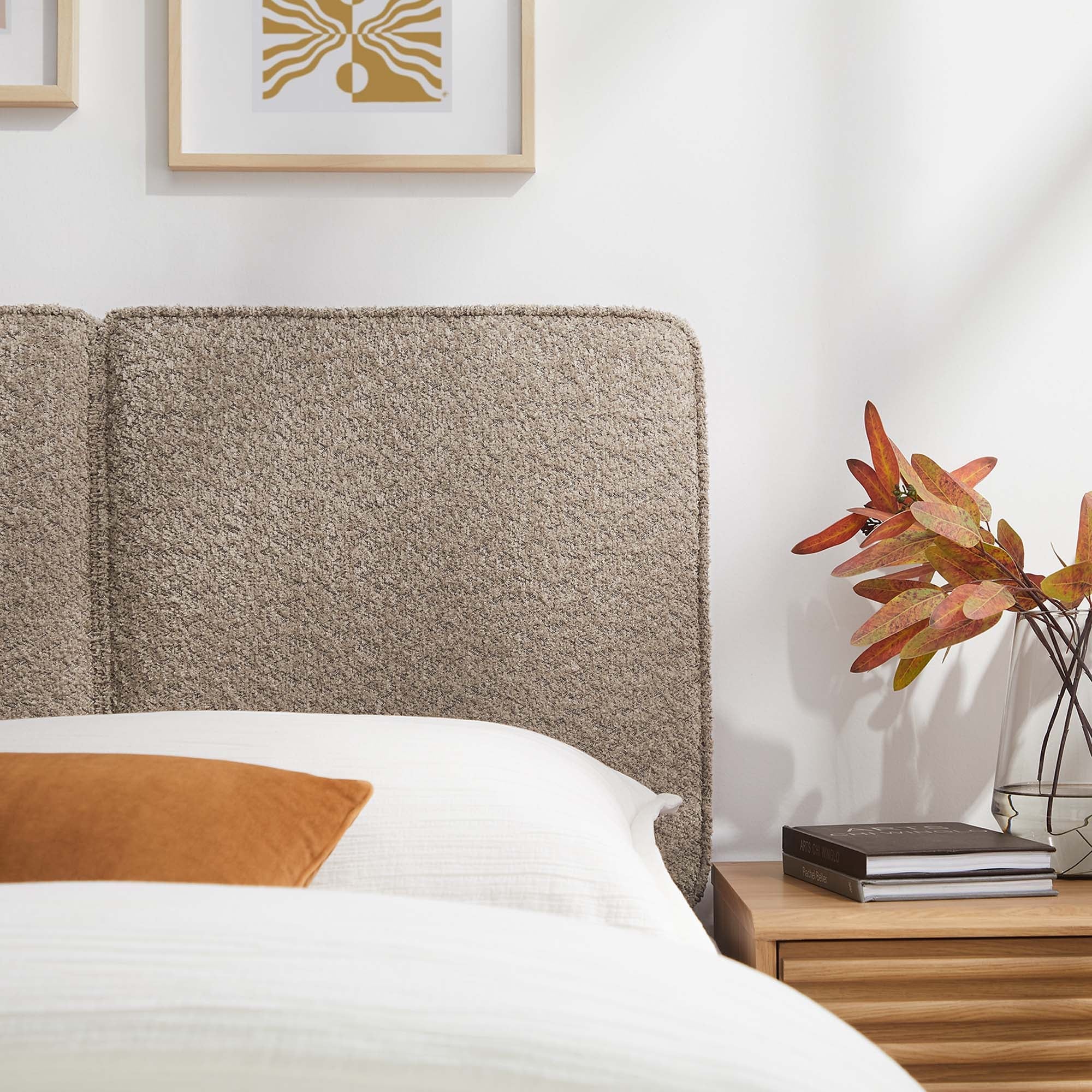 Boucle Upholstered Pillow-Style Headboard - Image 16