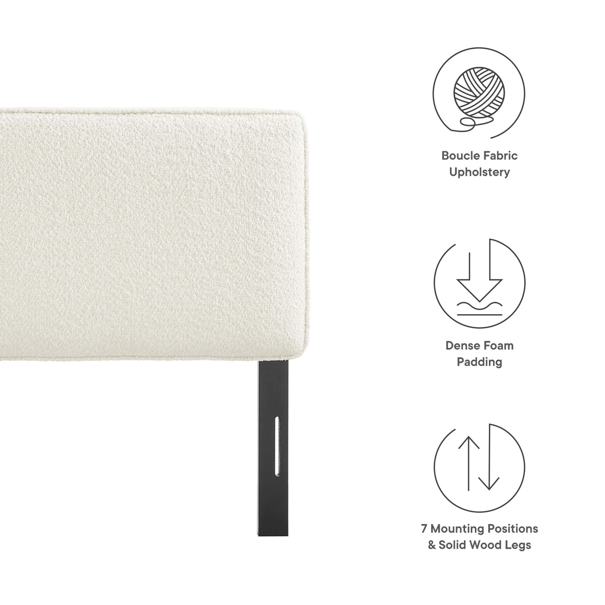 Boucle Upholstered Pillow-Style Headboard - Image 56