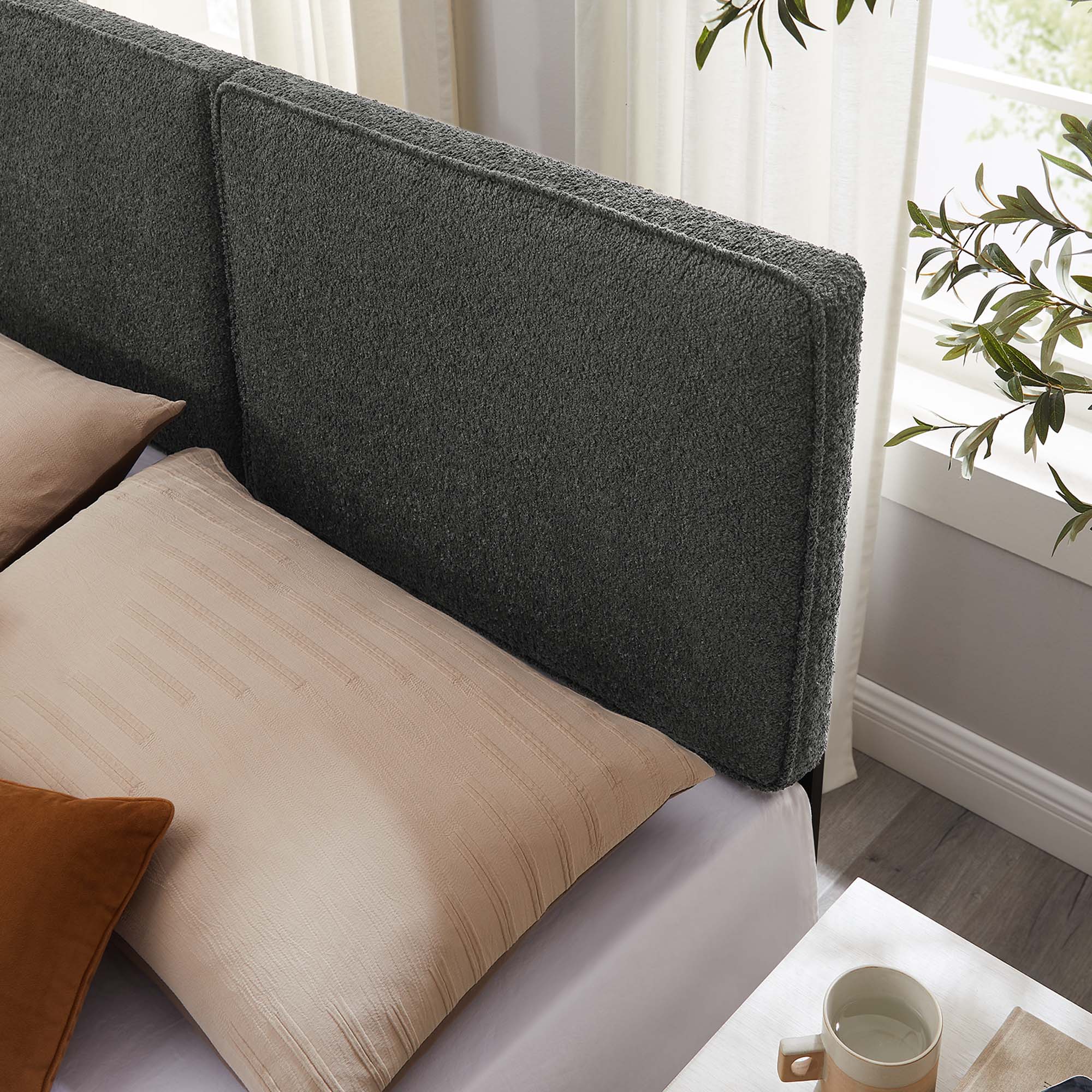 Boucle Upholstered Pillow-Style Headboard - Image 70