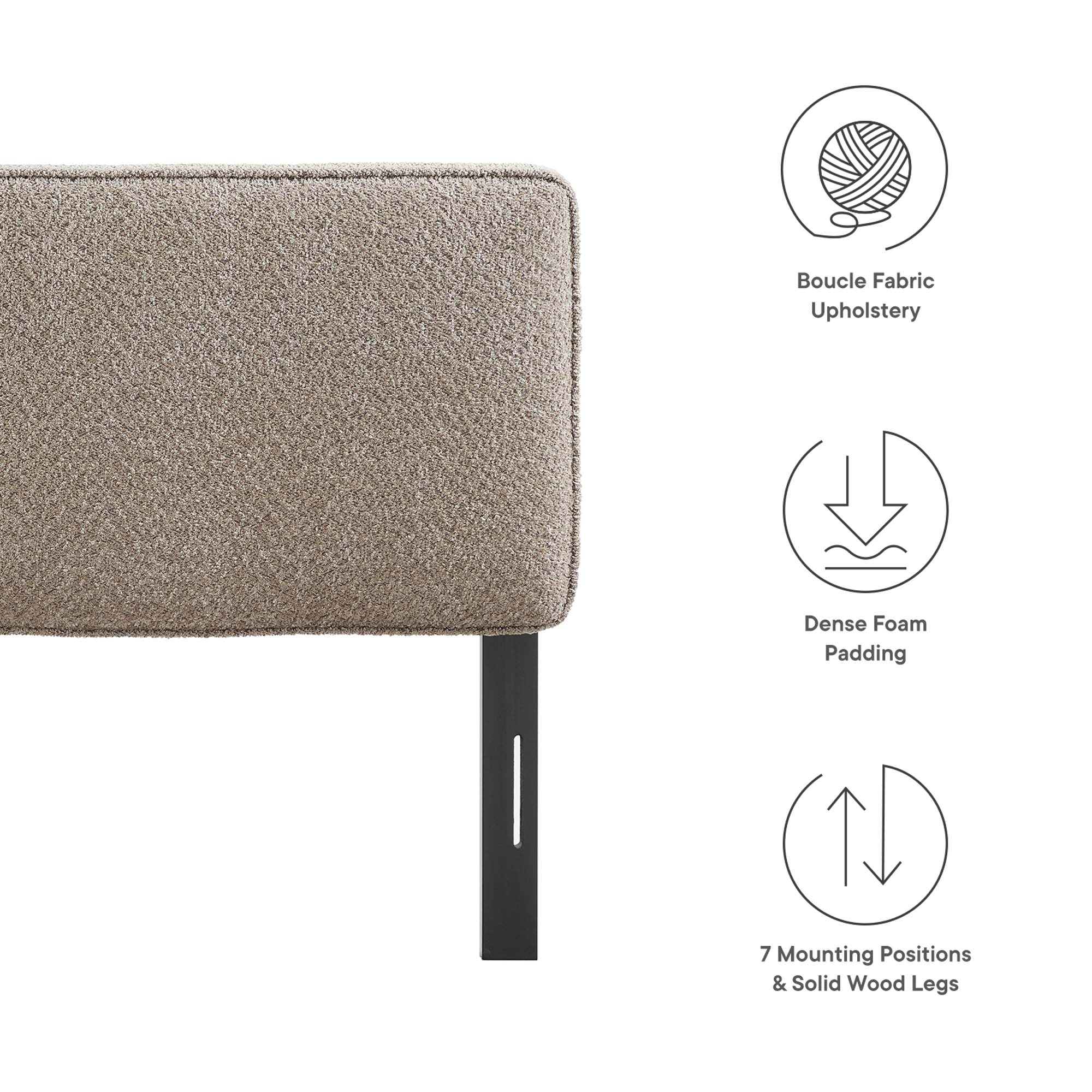 Boucle Upholstered Pillow-Style Headboard - Image 86