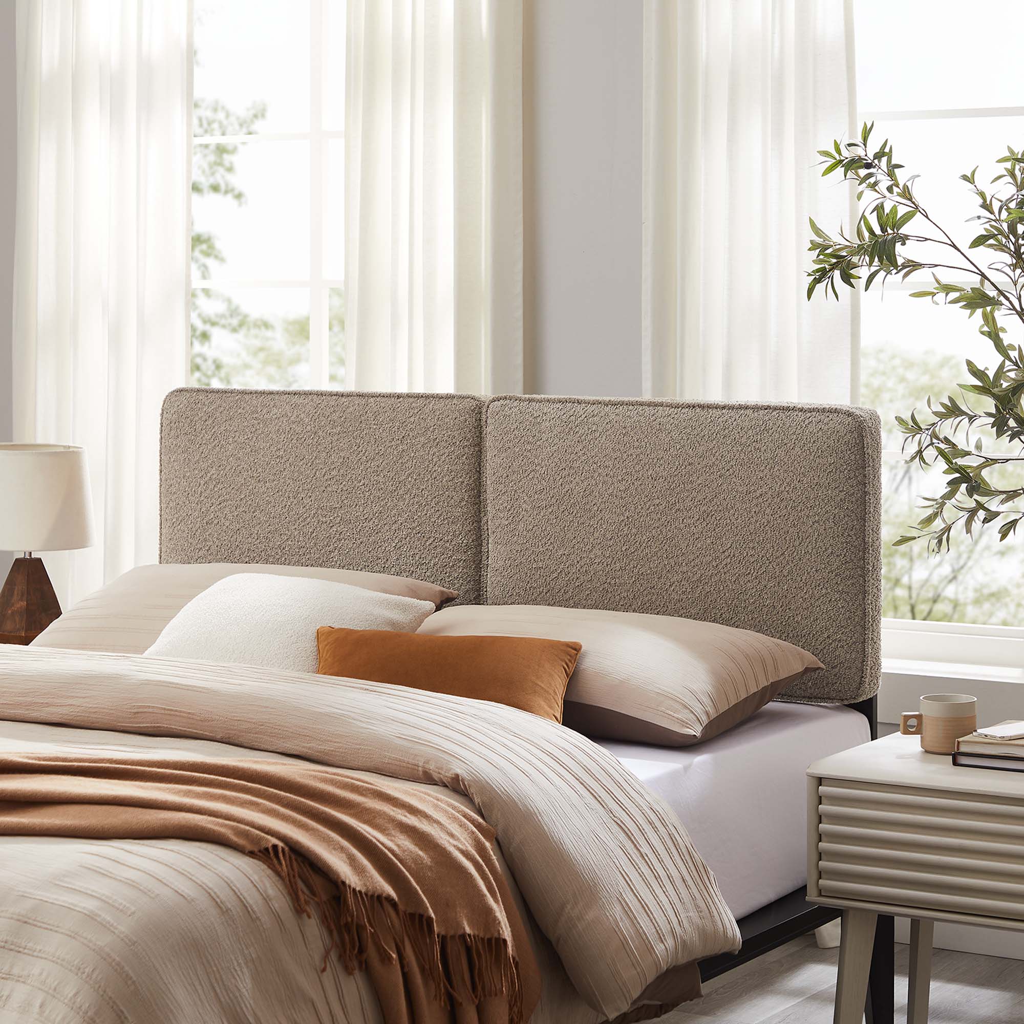 Boucle Upholstered Pillow-Style Headboard - Image 89