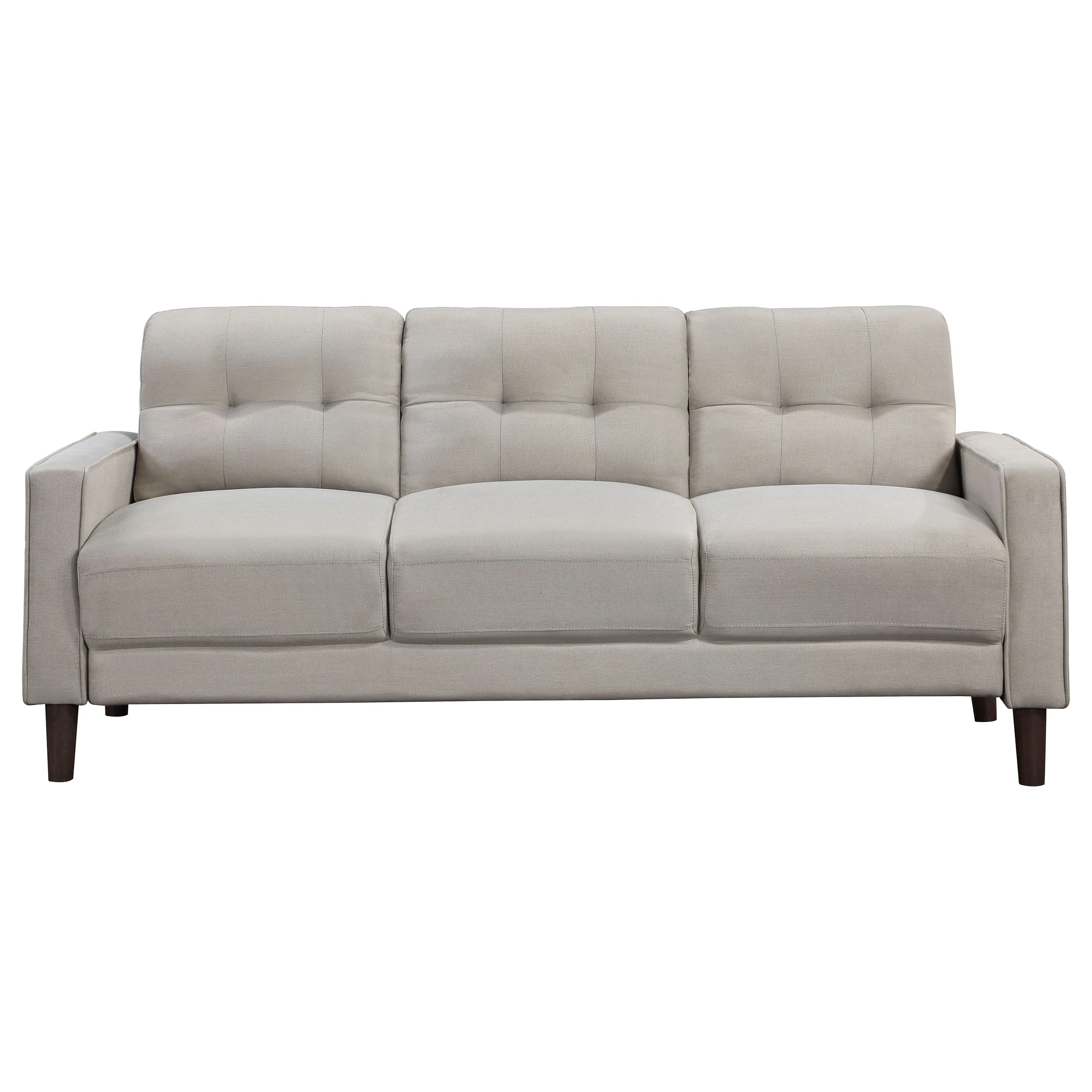 Bowen 2-Piece Upholstered Track Arm Tufted Sofa Set, Beige - Image 5